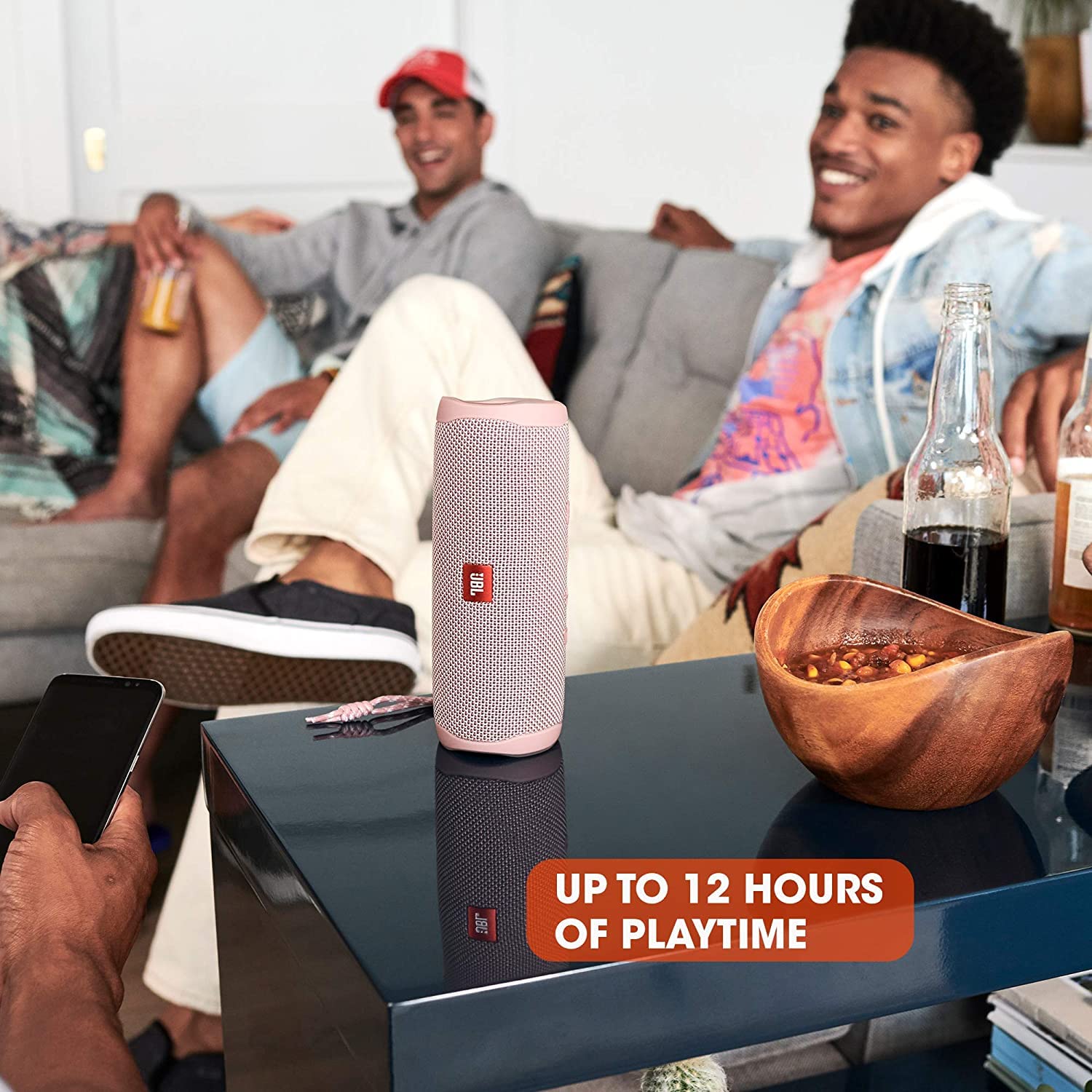 JBL Flip 5 Waterproof Portable Bluetooth Speaker - Wireless Stereo Pairing, 12 Hours Playtime, IPX7 Rating - Perfect for Travel, Beach, Pool Parties & Home Use - Includes Microfiber Cleaning Cloth - Gray Stone