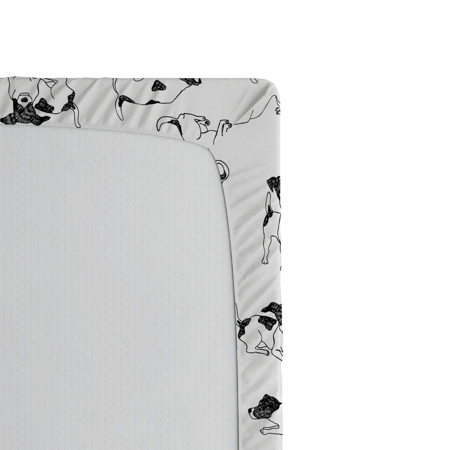 Ambesonne Dog Lover 2-Pack Twin XL Fitted Sheets - Sketch Terriers Design for Pet Lovers Bedroom