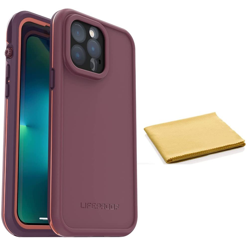 LifeProof FRĒ Series Waterproof Case with MagSafe for iPhone 13 Pro Max | Shockproof & Drop Protection | Includes Cleaning Cloth | Non-Retail Packaging | Resourceful Purple (27-55079-4137-WC) | Perfect for Outdoor Adventures, Swimming & Extreme Sports