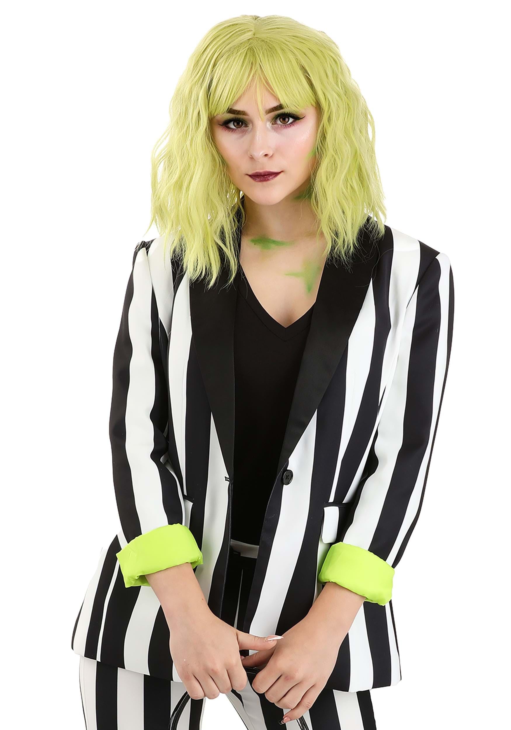 Women's Beetlejuice Print Blazer - Halloween Costume Jacket for Cosplay, Dress Up Parties & Themed Events | Official Movie Inspired Fashion