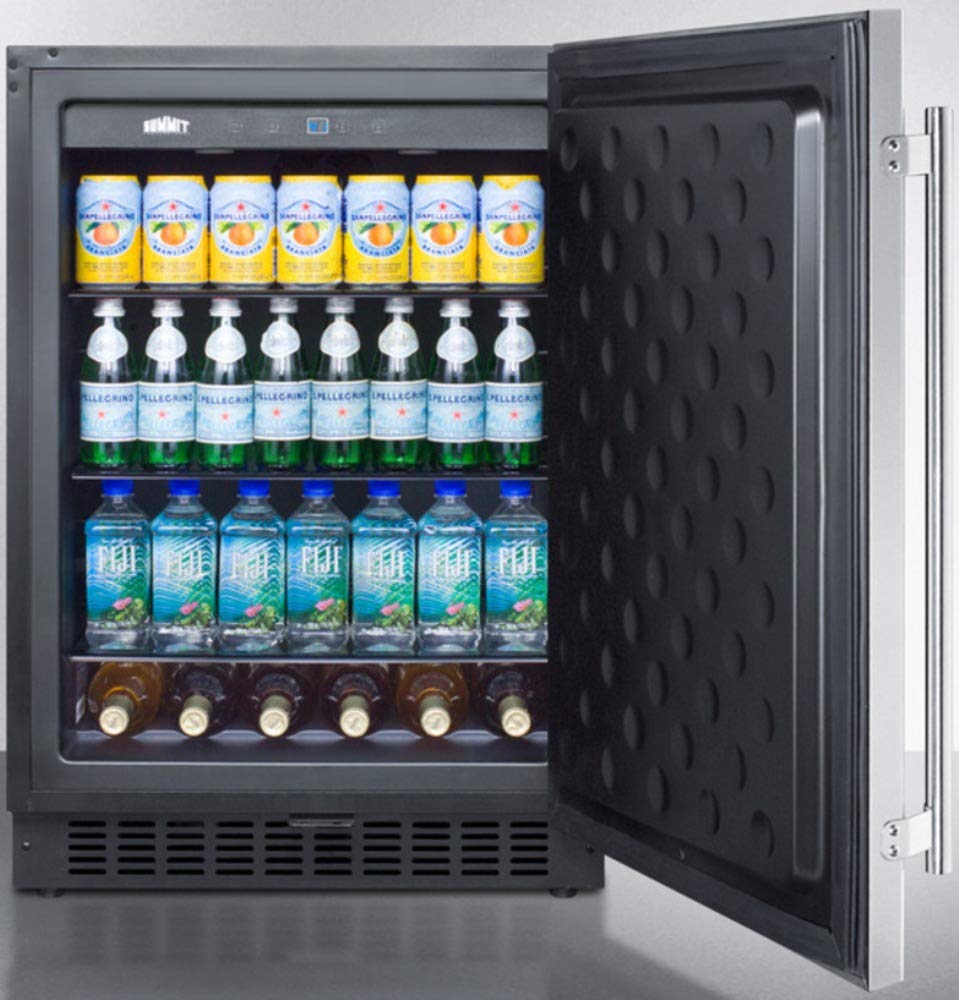 Summit FF64BSS 24 Inch Stainless Steel Built-In Wine and Beverage Refrigerator - Perfect for Home Bars, Kitchen, and Entertaining Spaces
