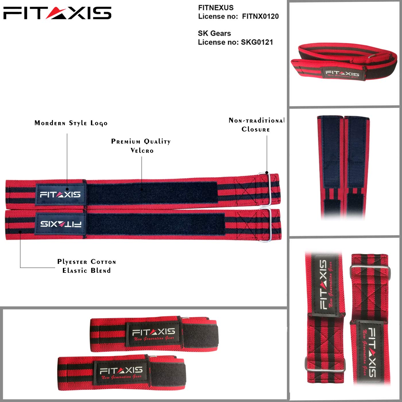 Red & Black BRF Bands for Blood Flow Restriction (BFR) Training - Adjustable Occlusion Straps for Arms & Legs - Gym Workout Equipment for Muscle Growth & Recovery (Large Size) - Perfect for Strength Training, Physical Therapy & Athletic Performance