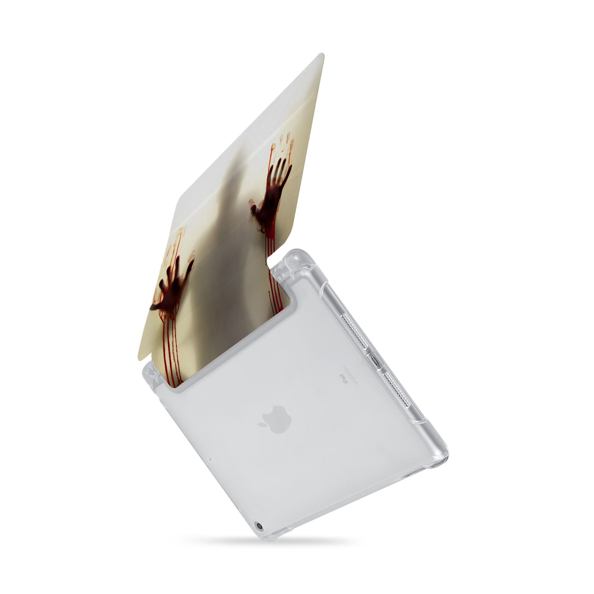 Premium iPad See-Through Clear Case - Slim Protective Cover for iPad Air/Pro [Horror Movie Design] - Perfect for Halloween, Cosplay & Themed Parties