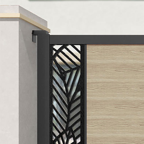 Classic Habitat Straight Top Driveway Gate in Light Oak - End Screen - Durable Wooden Driveway Entrance for Enhanced Home Security and Curb Appeal