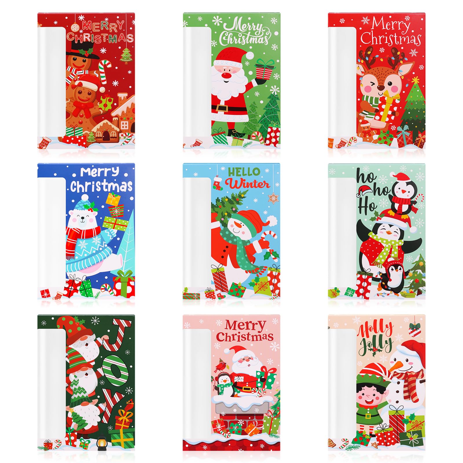 27 Pcs Christmas Cookie Boxes with Window - Bulk Holiday Bakery Gift Boxes with Lids for Cookies, Candy & Pastries | Perfect for Christmas Gifts, Party Favors & Festive Treat Packaging