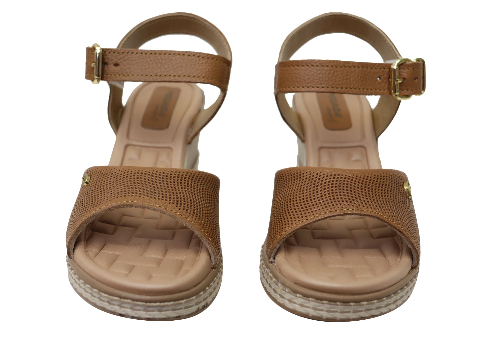Pegada Jeevany Women's Brazilian Comfortable Leather Wedge Sandals - Stylish & Supportive for Summer, Beach & Casual Outings