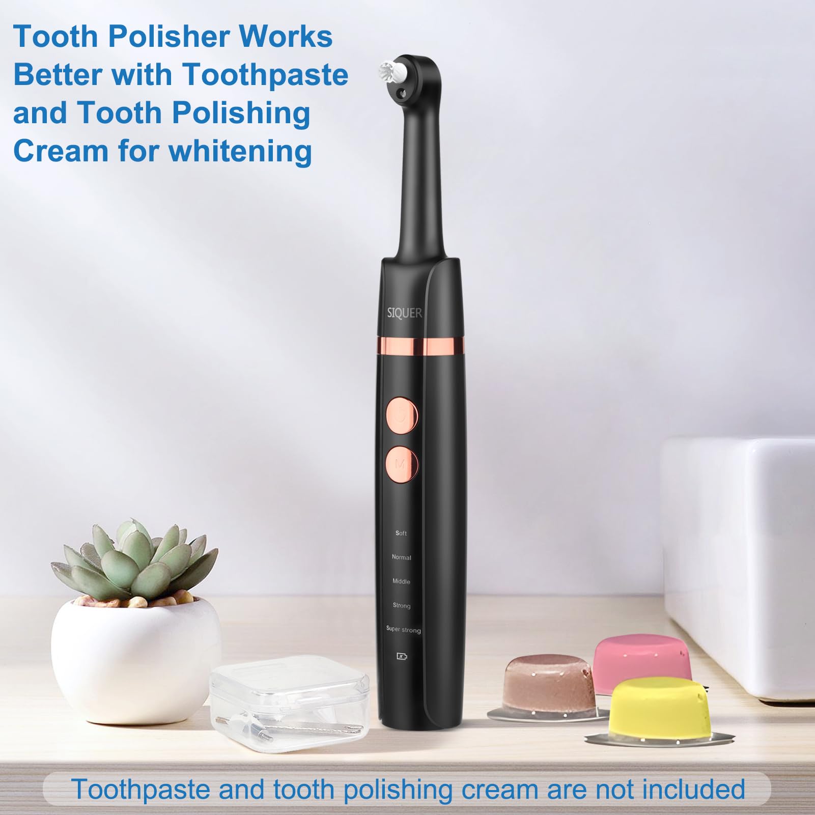SIQUER Electric Tooth Polisher - 5-Speed LED Teeth Whitening Kit for Home Dental Care