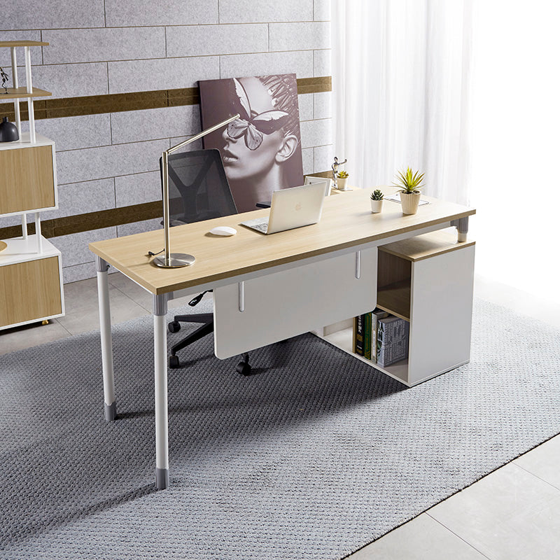 RAVEN SINGLE Workstation 160-180cm Adjustable Height Desk, Natural White Finish - Perfect for Home Office, Gaming Setup & Study Room