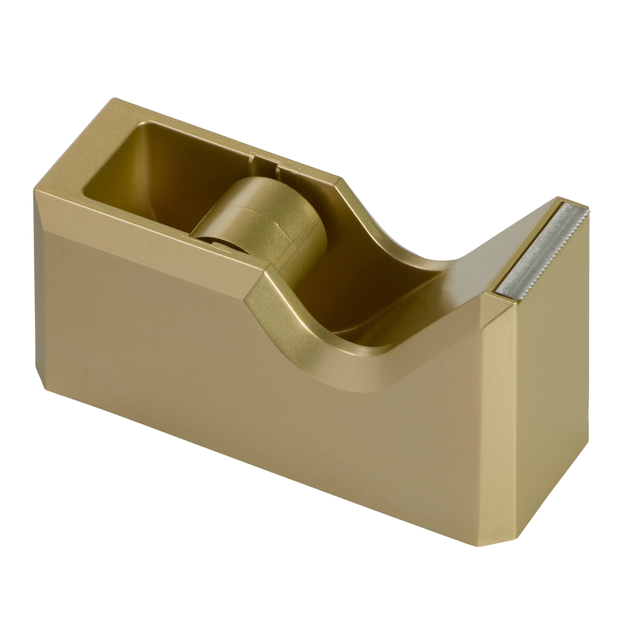 JAM PAPER Gold Desk Tape Dispenser - Colorful Office Supplies for Home & Office Organization - Perfect for School, Office, and Crafting Projects