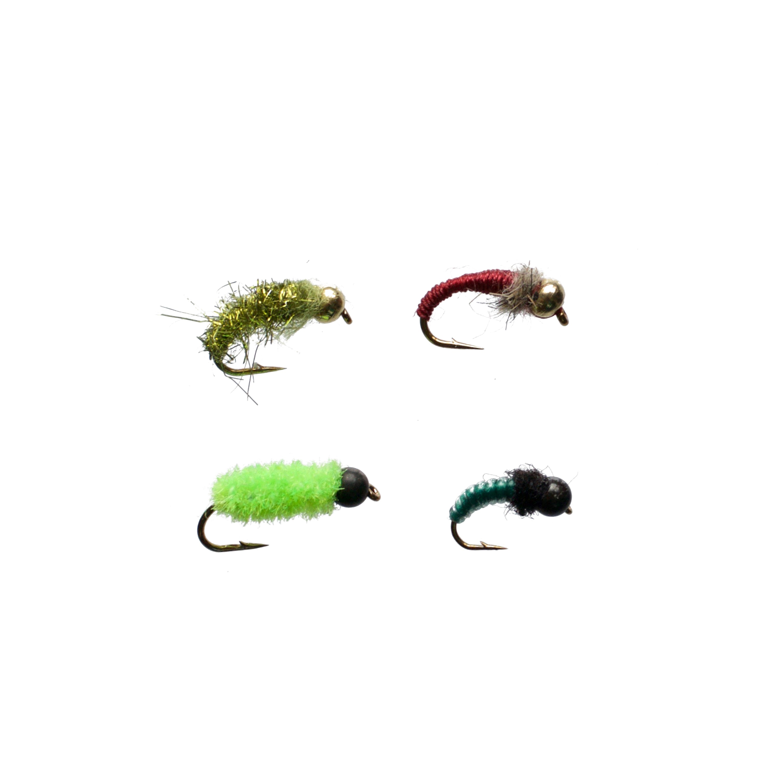 Premium Caddis Nymph Fly Fishing Flies Assortment - 24 Hand-Tied Trout Flies for Fly Fishing in Rivers and Streams