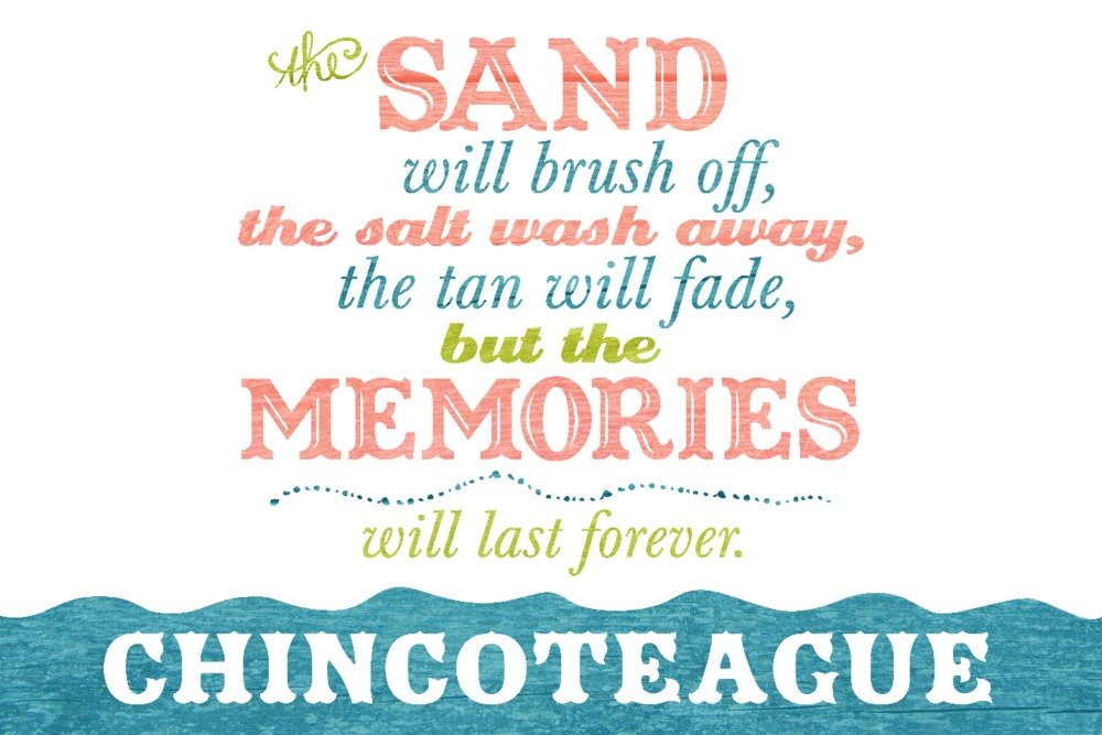 Chincoteague Virginia Beach Memories Art Print - 36x54 Giclee Gallery Quality Travel Poster for Coastal Wall Decor | Perfect for Beach House, Living Room & Office Decor