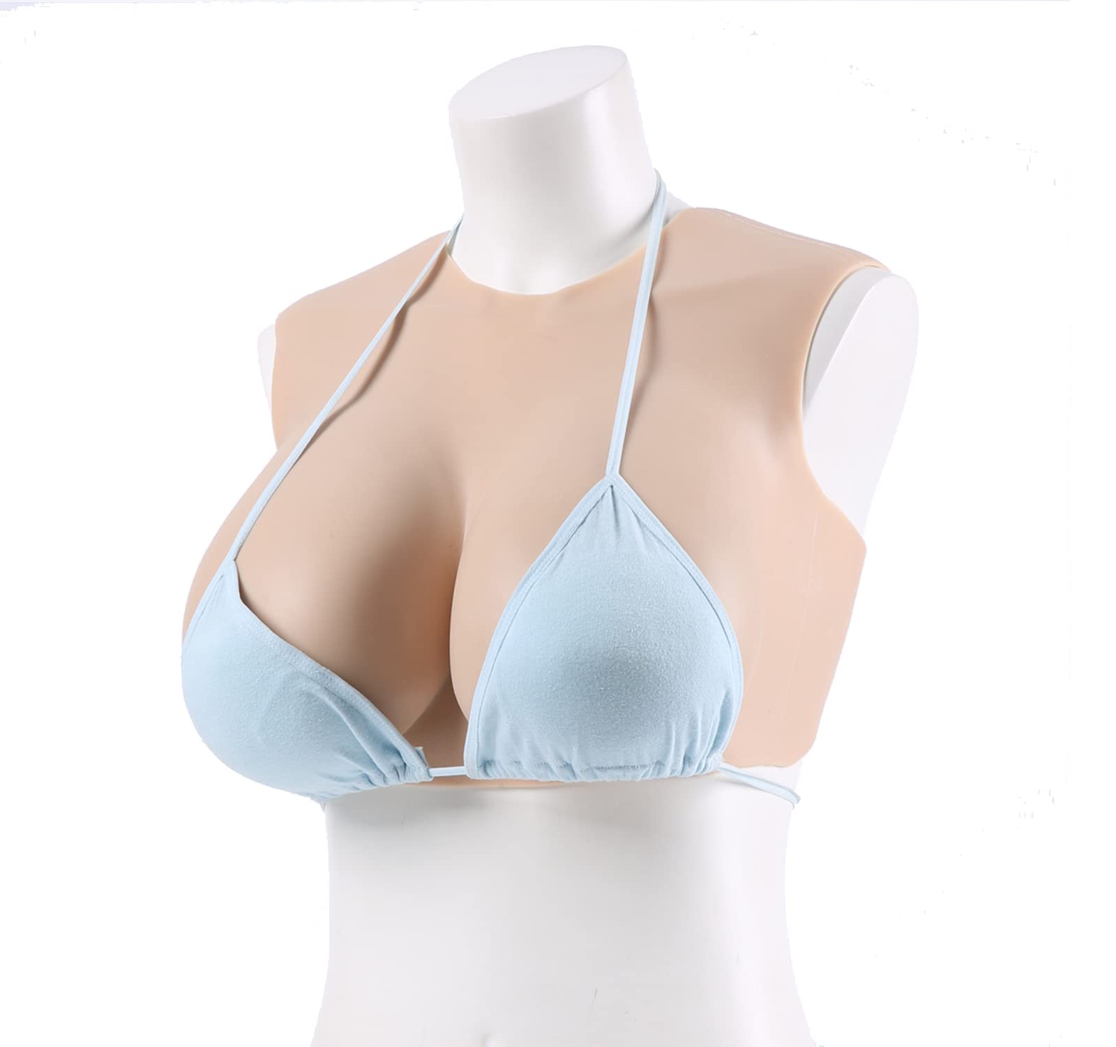 Premium Silicone Gel Filled Round Collar Breastplate - Natural C to K Cup Size Options for Crossdressers & Transgender (E Cup) | Realistic Fake Boobs for Drag Queens, Cosplay & Gender Affirmation | Comfortable for Daily Wear & Special Occasions