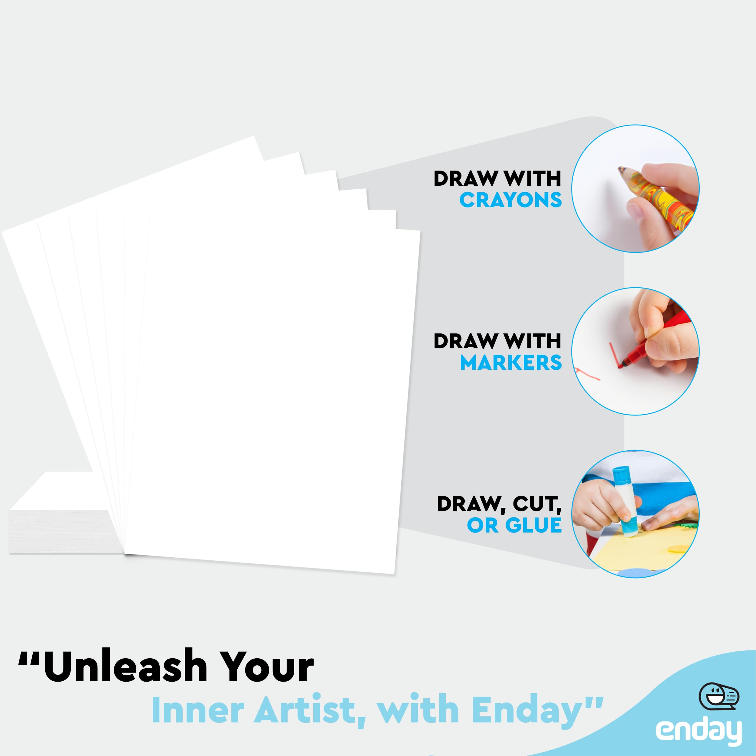Enday 100 Sheets White Poster Board 22x28 Inches - Bulk Poster Paper for School Projects, Art Crafts, Presentations & Office Displays | Durable Large Posterboard for Classroom, Business & Home Decor