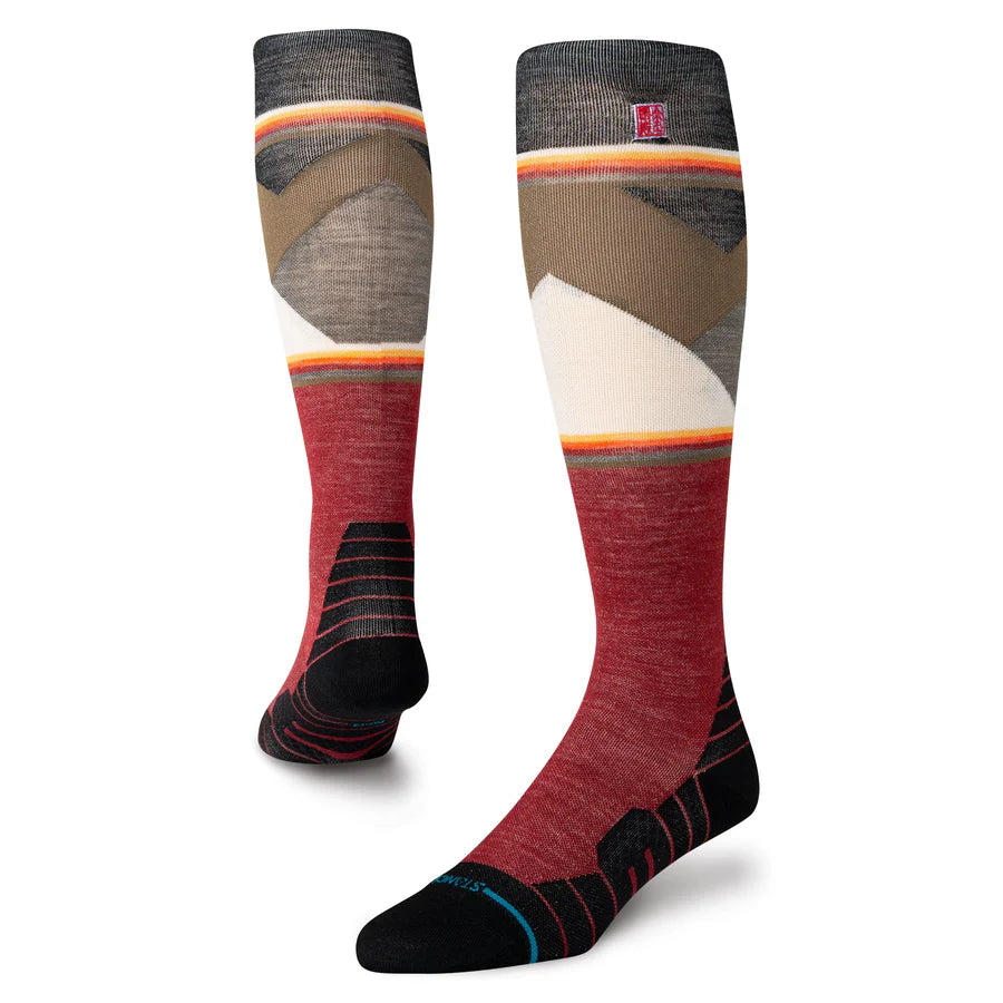 Stance Snow Socks ATPA Jimmy Chin Wool 2025 - Red - Warm Winter Hiking & Skiing Socks for Men & Women - Perfect for Cold Weather Outdoor Activities