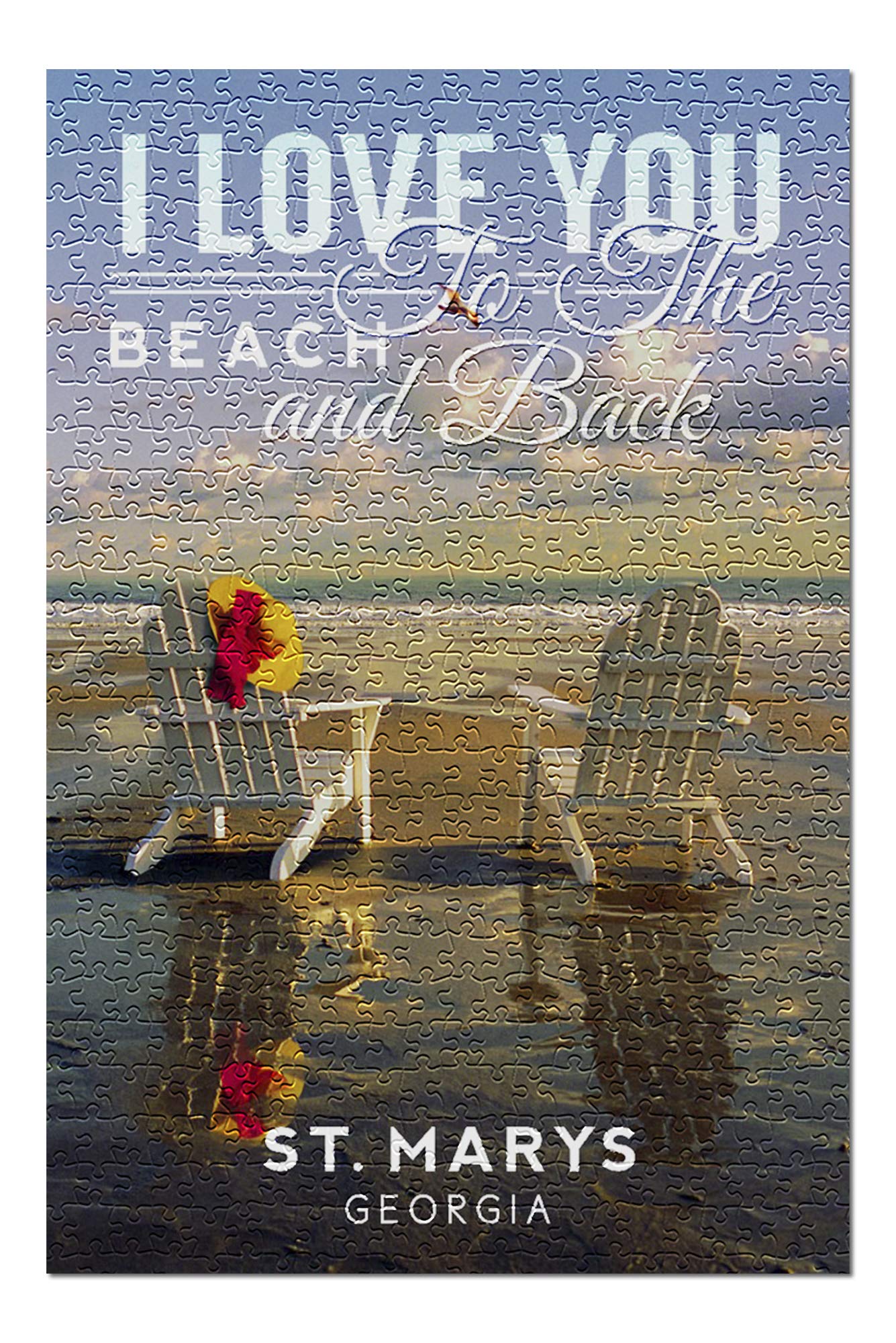 St. Marys Georgia Adirondack Chairs Beach Scene 500-Piece Jigsaw Puzzle for Adults & Families - Premium Quality Made in USA - Perfect for Relaxation, Family Bonding & Home Decor