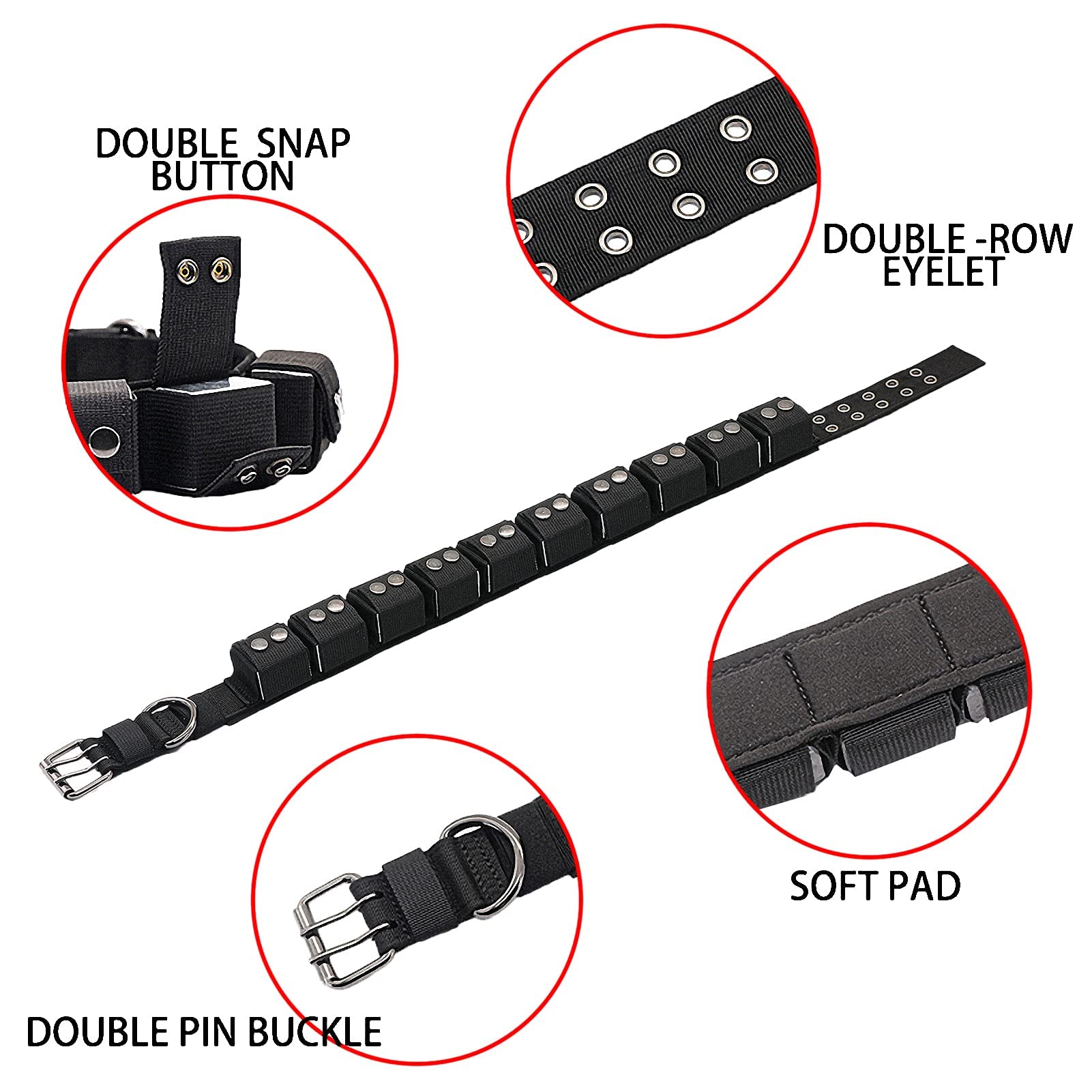 Tactical Weighted Dog Collar for Training & Exercise - Adjustable Free Weights for Small, Medium & Large Dogs | Durable Pet Workout Gear for Walking, Running & Obedience Training