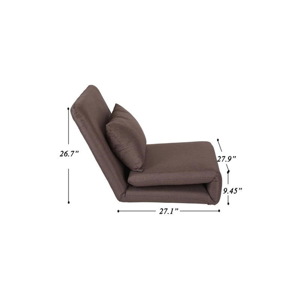 Relaxie Floor Chair - Brown Linen Sleeper Sofa for Dorm, Bedroom & Living Room | Portable Lounger for Reading, Gaming & Relaxation