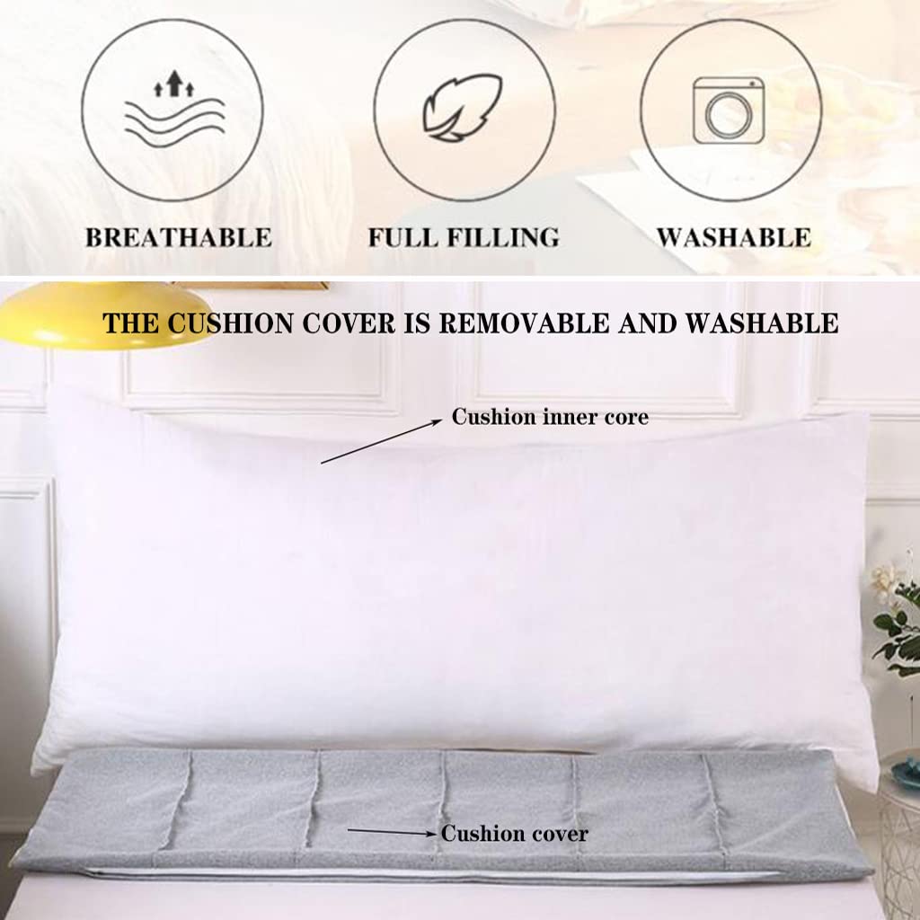 Triangular Headboard Pillow - Large Soft Wedge Cushion for Reading & Back Support (70