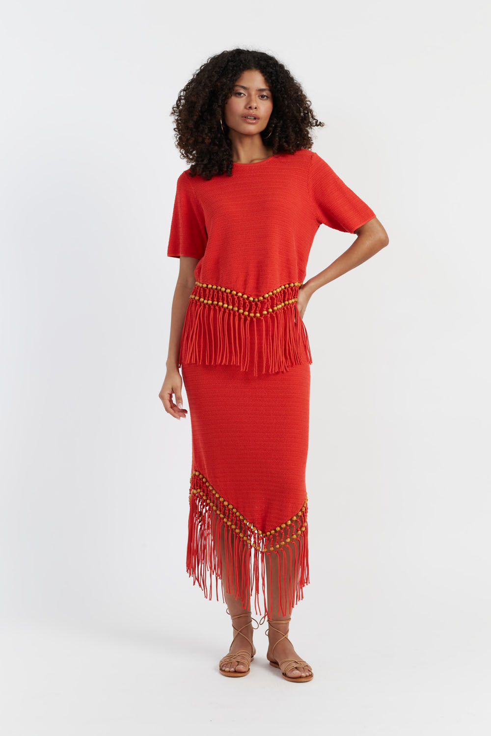 Terracotta Laura Whitmore Beaded Skirt - Boho Chic Midi Skirt for Women | Perfect for Summer Festivals, Beach Vacations & Date Nights