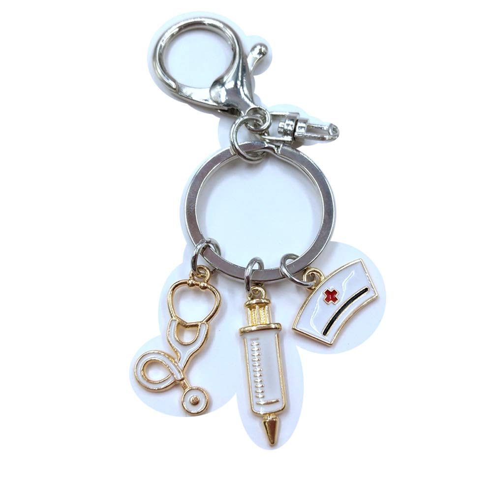 Premium Nurse Medical Box Keychain - Needle Syringe & Stethoscope Charm Jewelry Gift for Nurses, Medical Students | Perfect for Nursing Graduation, Appreciation Gifts & Healthcare Worker Accessories