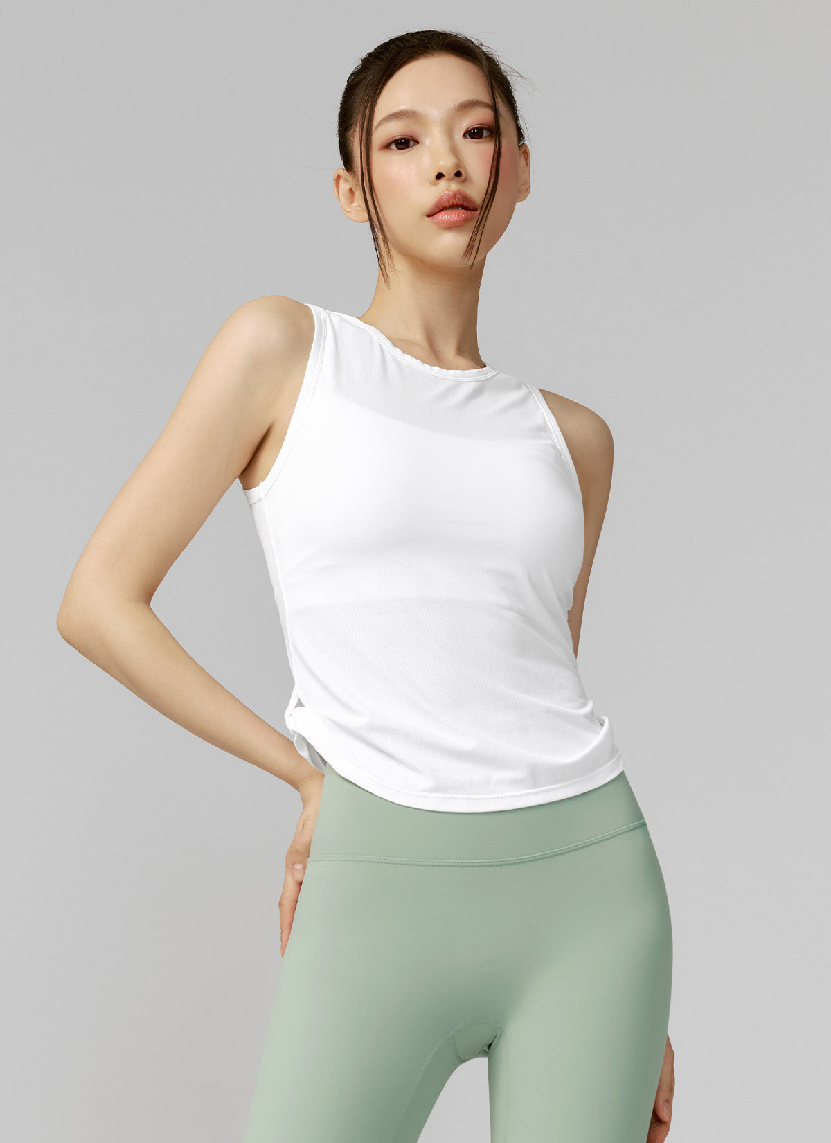 Breathable Air Mesh Side Twist Sleeveless Top for Women - Perfect for Yoga, Gym & Summer Outdoor Activities