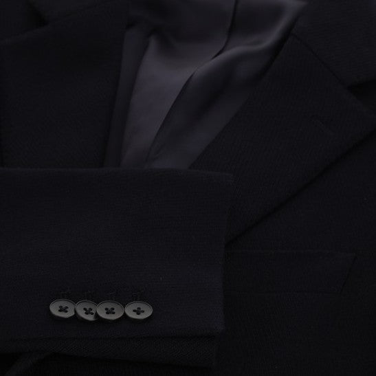 Premium Wool Casual Single Breasted Blazer for Men - Navy Blue Slim Fit Business Jacket - Perfect for Office, Weddings & Formal Events