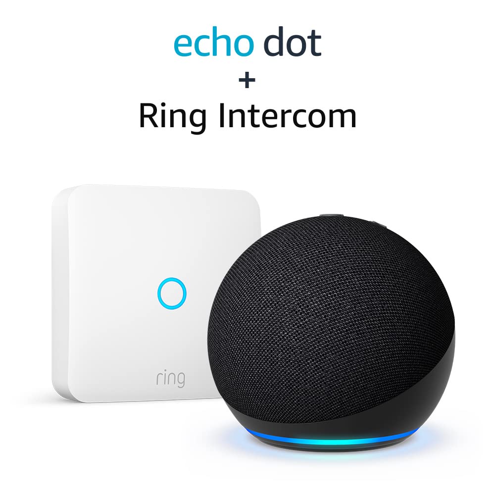 Echo Dot (5th Gen, 2022) & Ring Intercom Smart Home Bundle - Smart Speaker with Alexa & Video Doorbell for Home Security & Automation - Perfect for Voice Control, Smart Lighting & Package Alerts