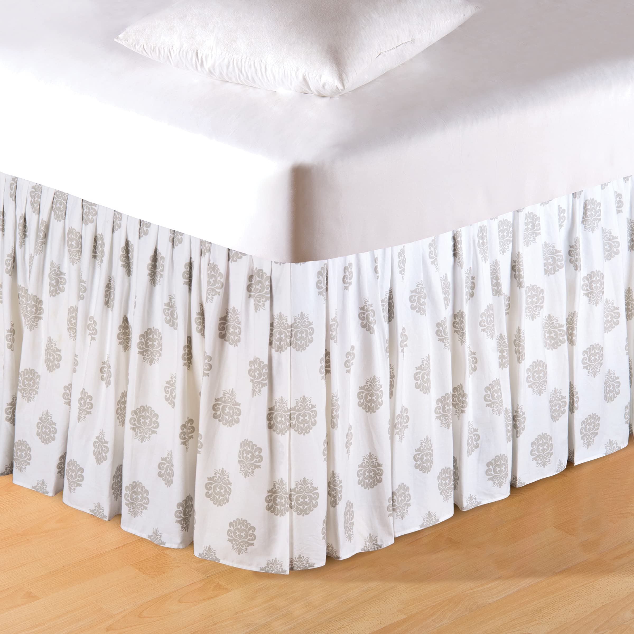 C&F Home Colonial Williamsburg Providence Twin Bed Skirt - Gray Ruffled Dust Ruffle for Standard Twin Beds - Perfect for Dorm Rooms, Guest Bedrooms & Home Decor