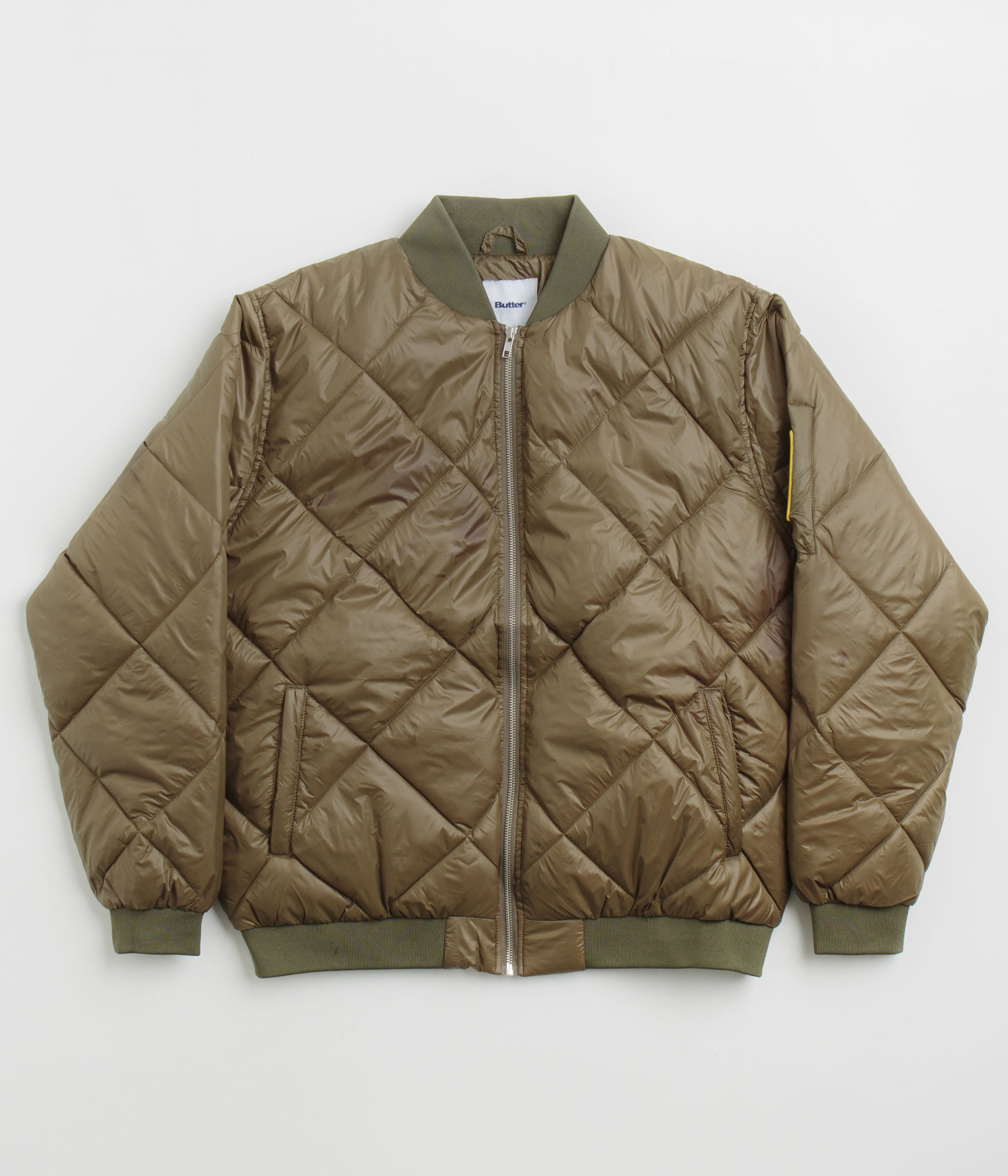 Butter Goods Temperature Bomber Jacket - Army Green Winter Jacket for Men | Stylish & Warm Outerwear for Cold Weather, Streetwear Fashion & Outdoor Activities