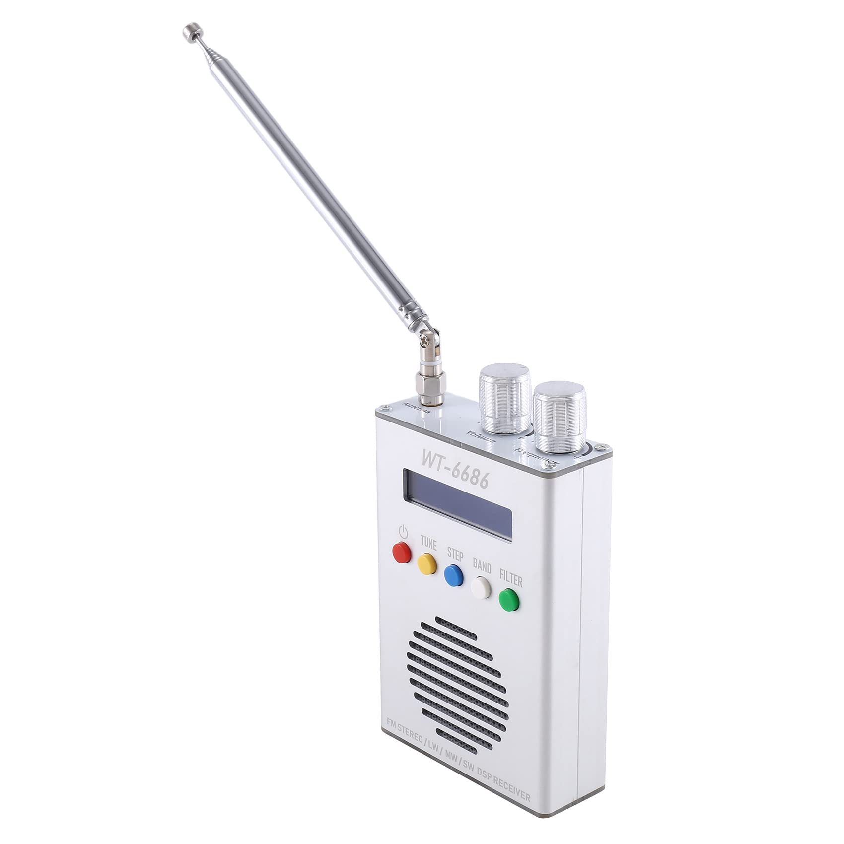 TEF6686 Full Band Radio Receiver - FM/MW/SW/HF/LW LCD Display with 1800mAh Battery, Metal Case, Built-in Speaker & Antenna - Portable Shortwave Radio for Travel, Emergency, Outdoor Adventures