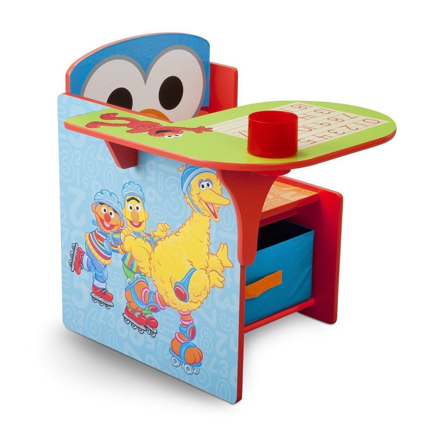Sesame Street Kids Chair and Desk Set with Storage Bin - Fun Learning and Play Space for Toddlers