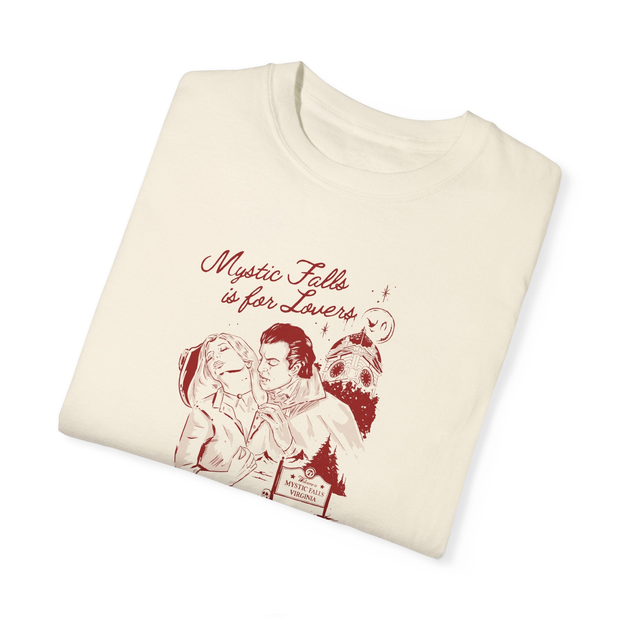 Mystic Falls is For Lovers T-Shirt | Vampire Diaries Inspired Graphic Tee | Perfect for TV Show Fans, Couples & Supernatural Lovers