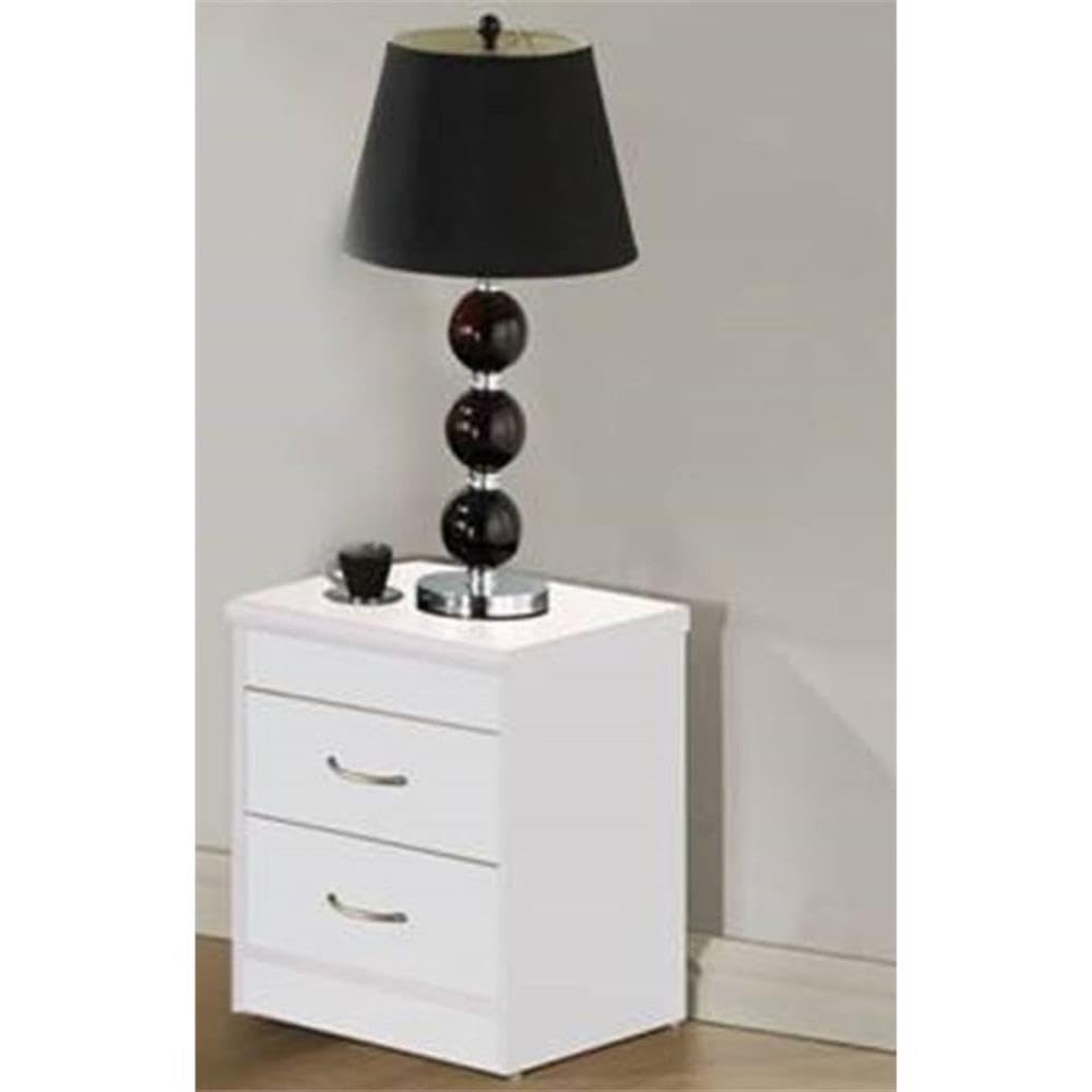 Modern White Wooden Nightstand Set of 2 - Home Square Contemporary 2-Drawer Bedside Table for Bedroom, Living Room & Guest Room - Stylish Storage End Table with Smooth Gliding Drawers