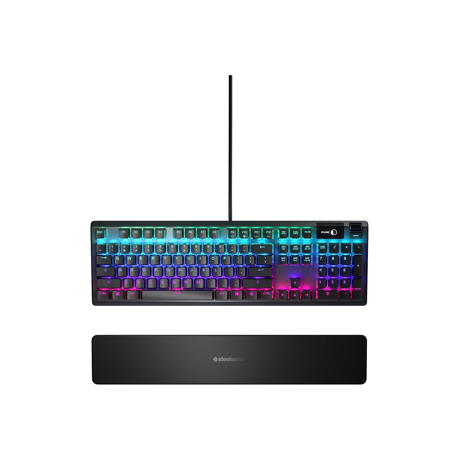 SteelSeries Apex 5 Hybrid Mechanical Gaming Keyboard - RGB Backlit, Aircraft-Grade Aluminum Frame, OLED Display (Blue Switch) - Perfect for PC Gaming, Esports & Office Work