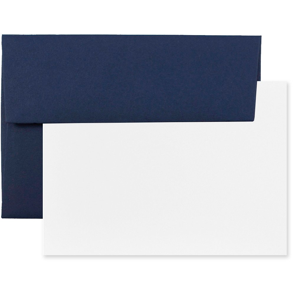 Blank Greeting Cards Set with Envelopes - Navy Blue A6 Size (25/Pack) for Weddings & Thank You Notes