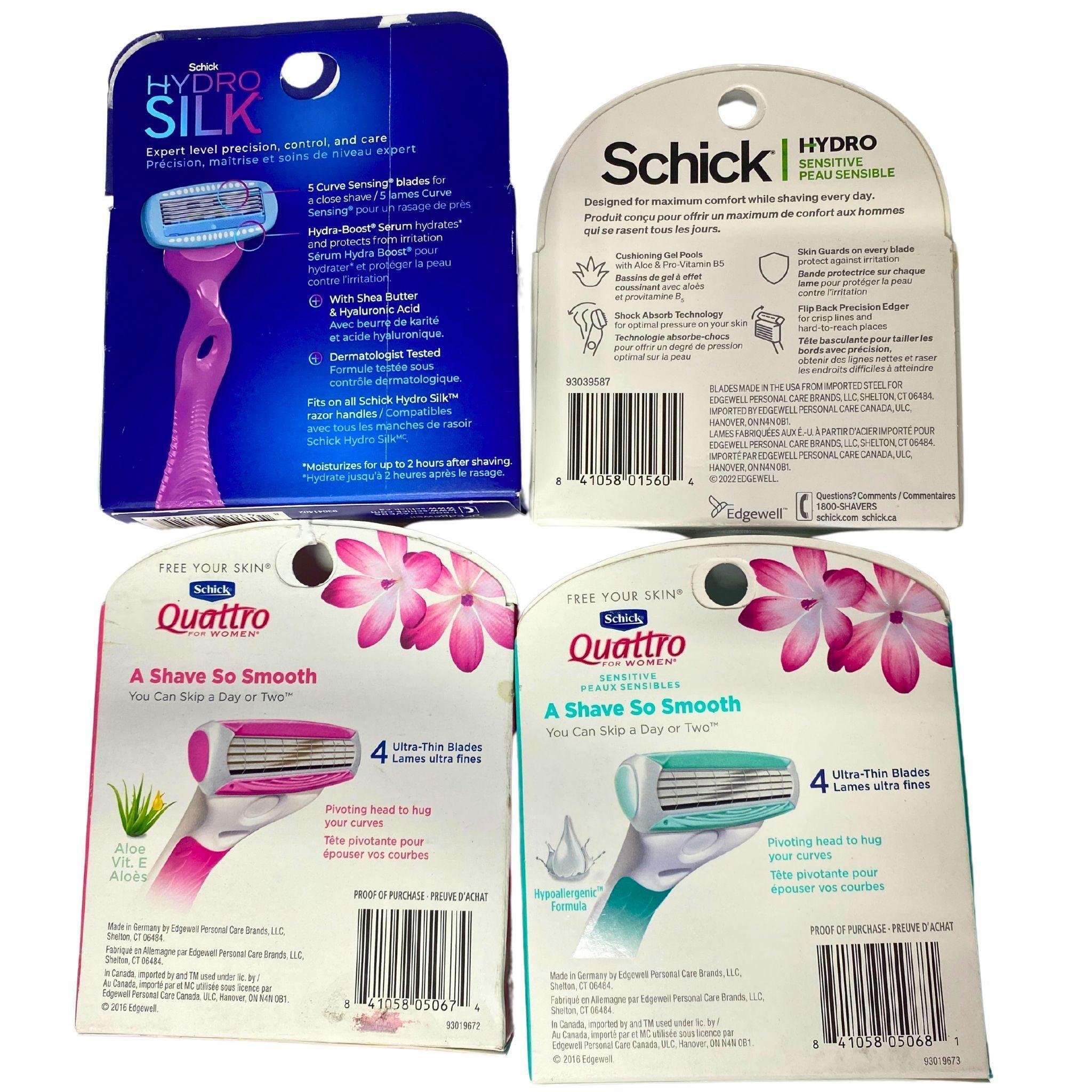 Schick Razor Refill Cartridges for Men & Women - 50 Pcs Assorted Blades Pack - Smooth Shaving for Face & Body - Perfect for Travel & Daily Grooming