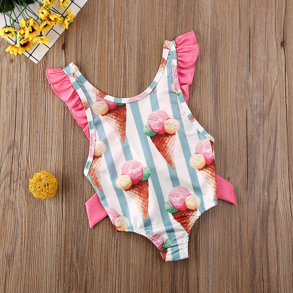 **Adorable Striped Baby Girl Bikini Swimsuit with Bow - Toddler Swimwear for Summer Beach & Pool Fun**