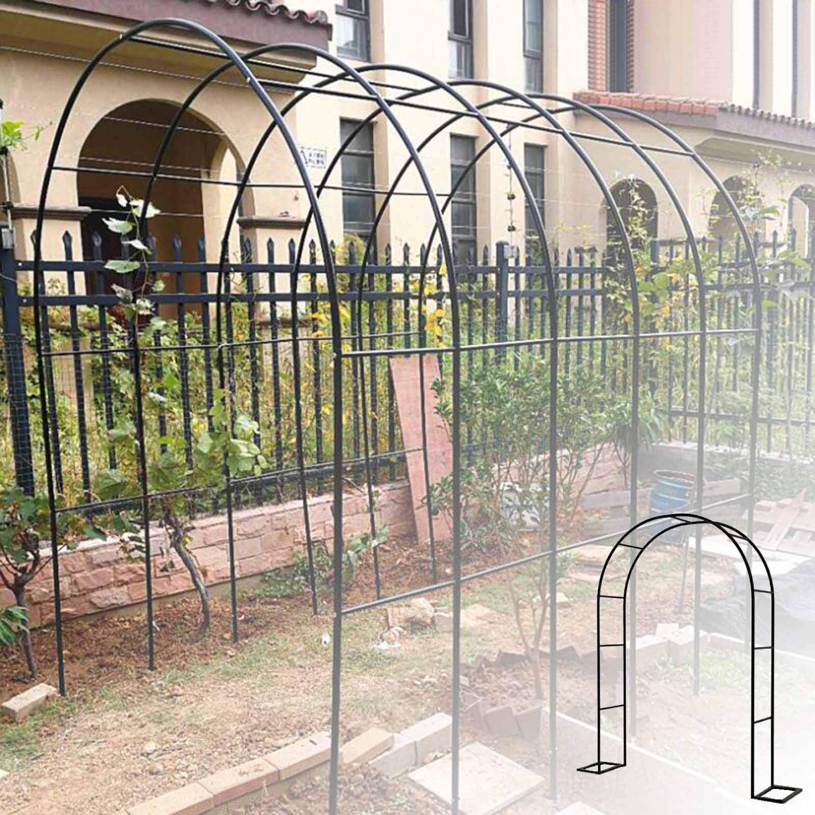 Heavy Duty Metal Garden Arch - Sturdy Rose Arbor with Base for Climbing Plants, Wedding Ceremony & Outdoor Party Decor - Perfect for Vine Support, Trellis & Backyard Landscaping