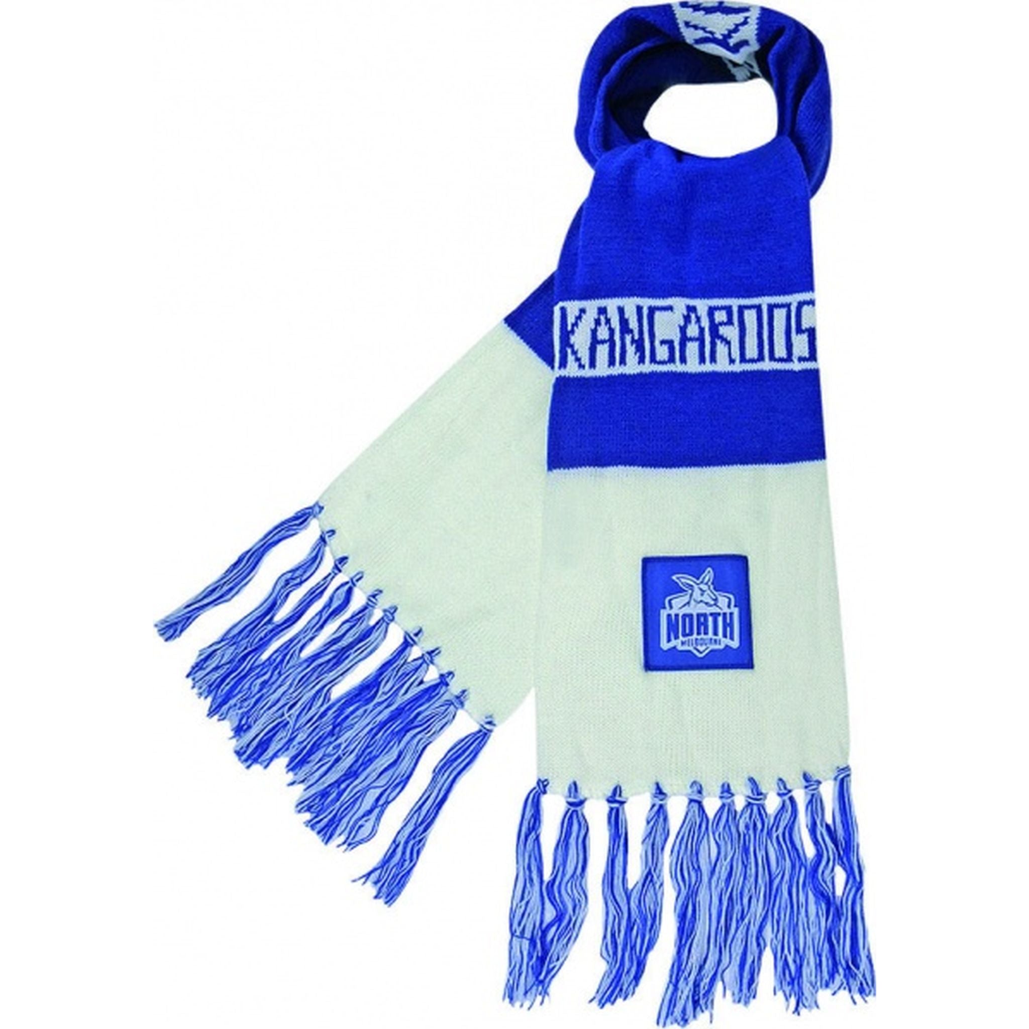 Burley Sekem North Melbourne Kangaroos AFL Bar Scarf - Premium Wool Team Scarf for Football Fans & Sports Enthusiasts - Perfect for Game Day, Tailgating & Cold Weather Support