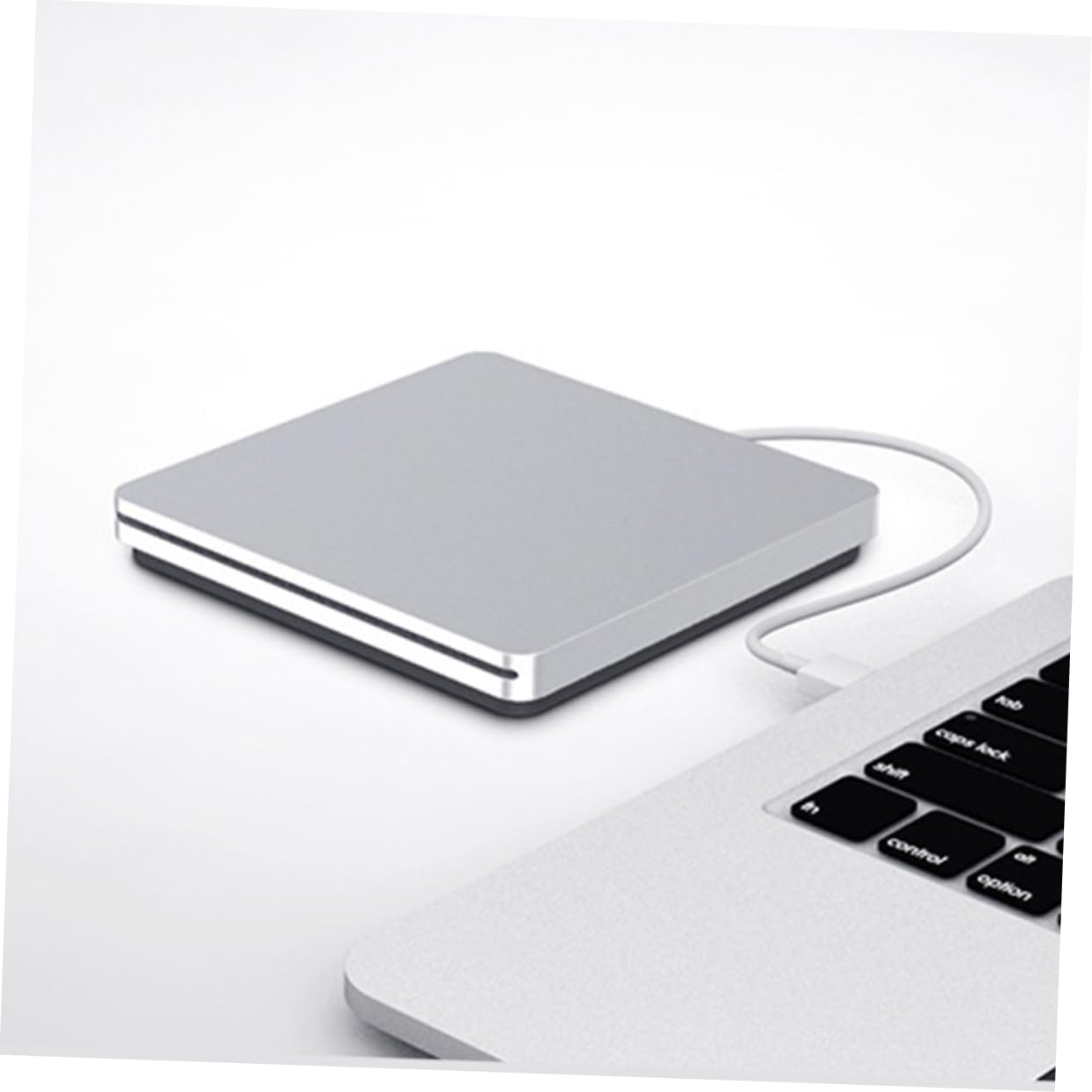 Mikikit USB 3.0 External DVD Burner CD ROM Drive for Laptop & Desktop - Portable Optical Drive with Fast Burning Speed (Silver Grey) - Perfect for Watching Movies, Burning CDs/DVDs, Data Backup & Software Installation