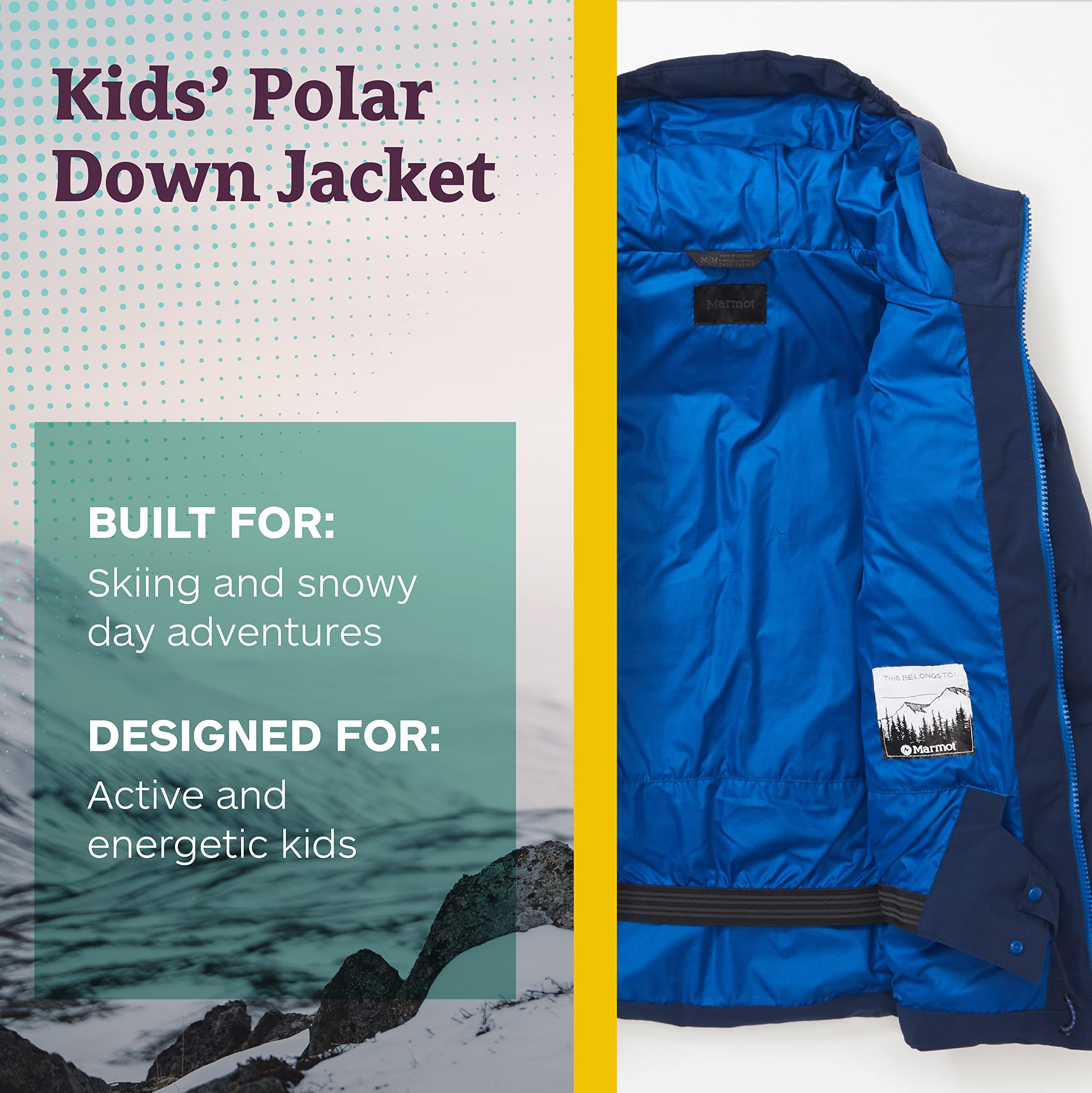 MARMOT Kids' Polar Down Jacket - Warm Winter Coat for Boys & Girls - Outdoor Snow Play, Skiing & Cold Weather Activities