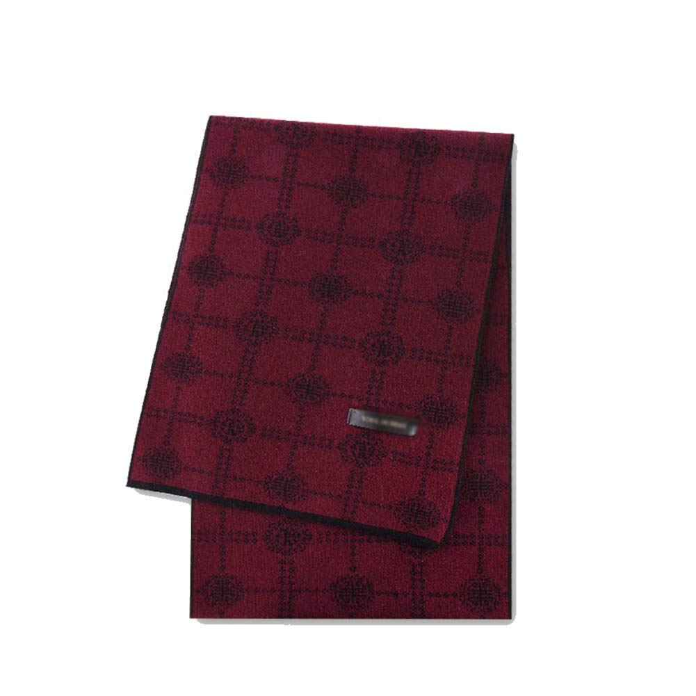Men's Plaid Winter Scarf - Soft Australian Wool Cashmere Feel, Warm Fashion Accessory with Gift Box - Perfect for Cold Weather, Outdoor Activities & Holiday Gifts (Red)