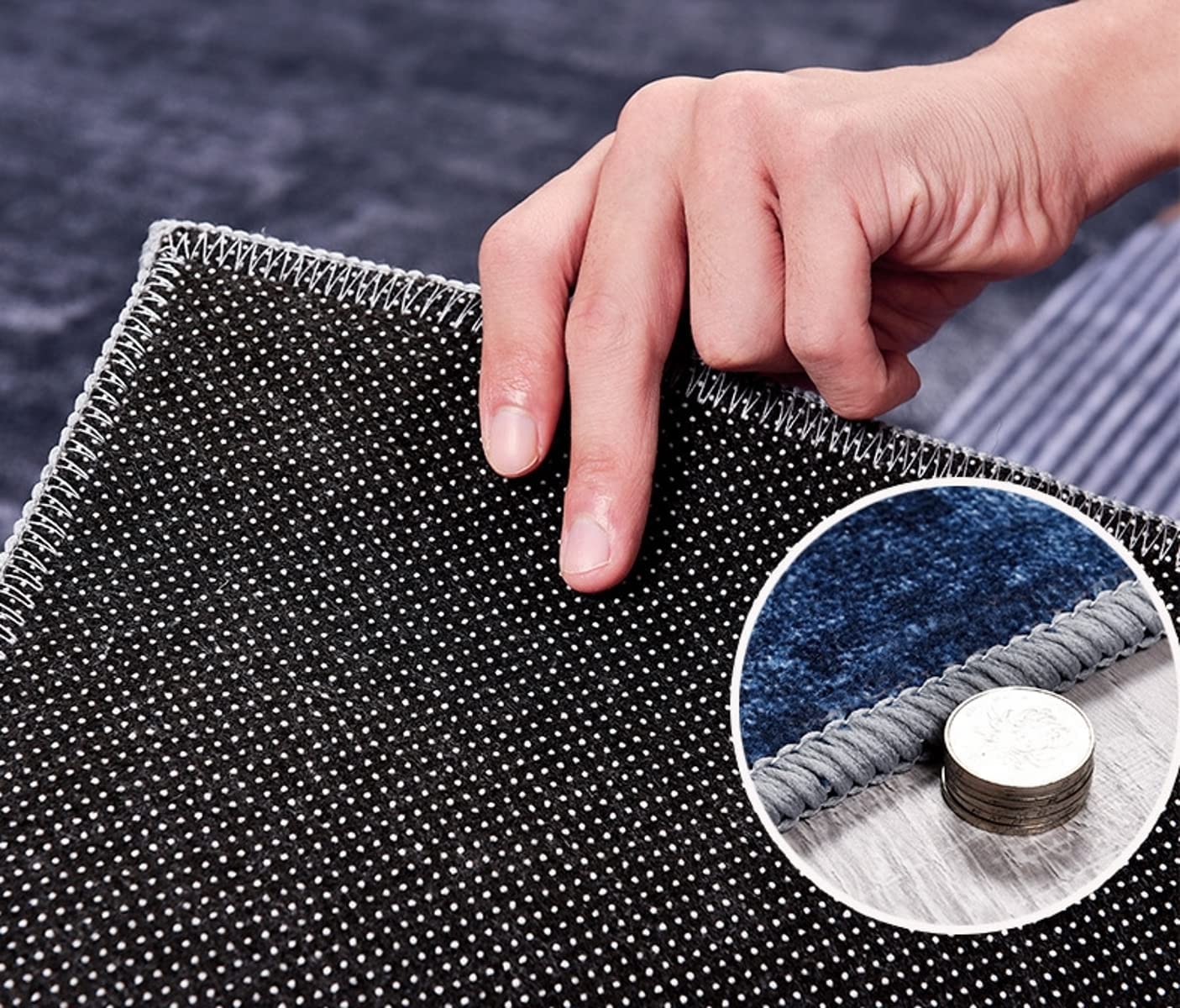 Dark Blue Gold Liquid Abstract Washable Area Rug 5x8 - Soft Non-Shedding Modern Carpet for Living Room, Bedroom & Dining Room - Indoor Outdoor No-Slip Floor Mat - Perfect for Home Decor, Office Spaces and High Traffic Areas