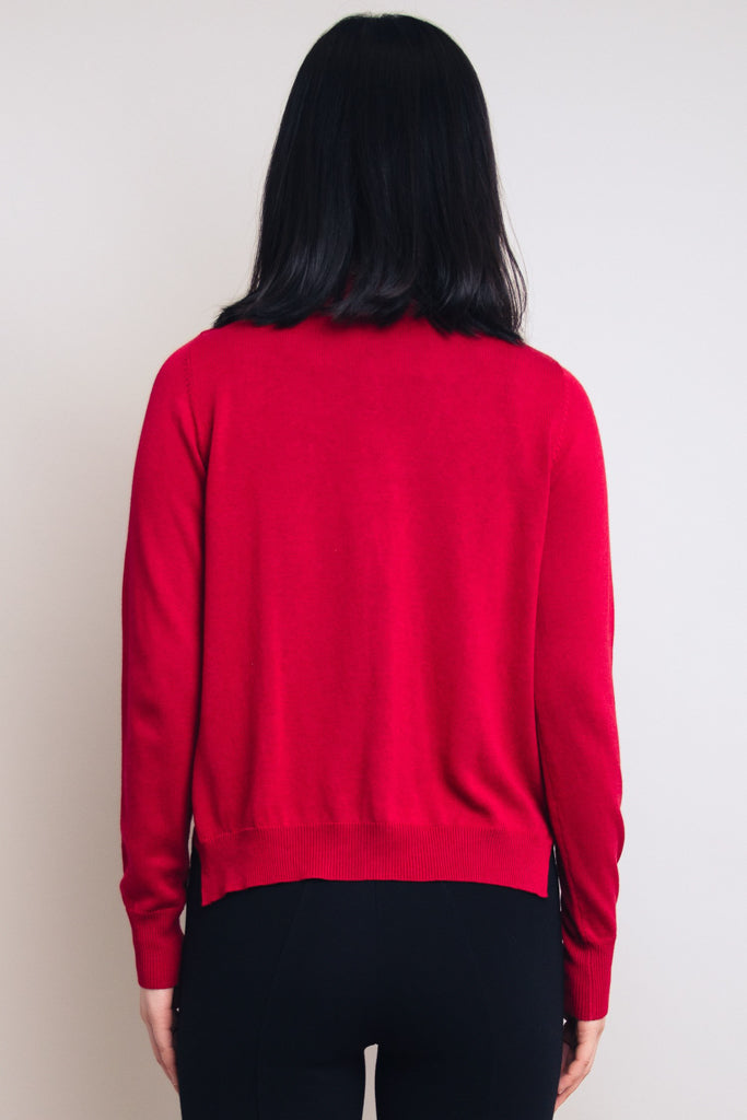 Jessica Women's Sweater - Soft Bamboo Cotton Blend, Long Sleeve Pullover with Lipstick Design | Perfect for Fall Fashion, Office Wear & Casual Outfits