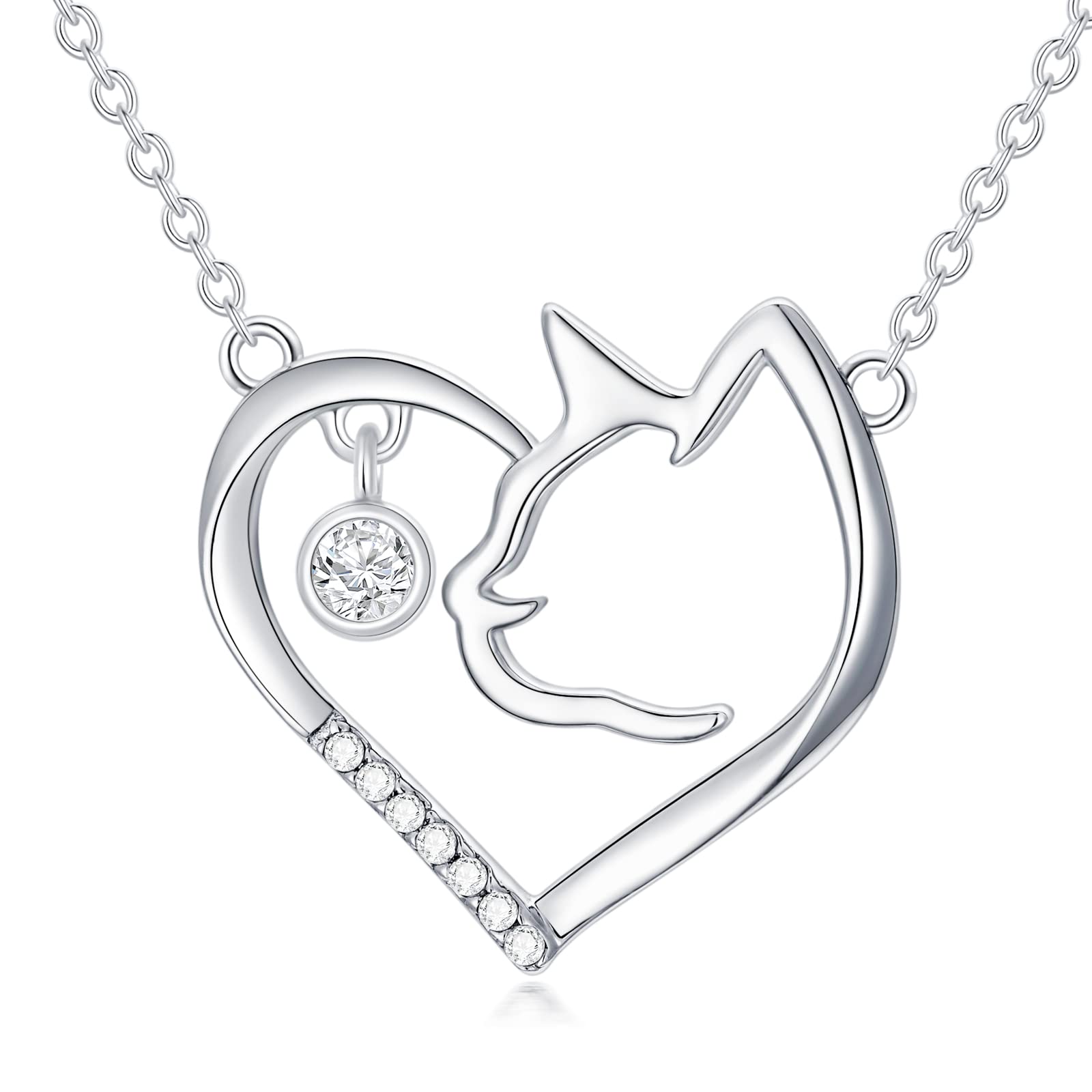 1/10 cttw Sterling Silver Natural Diamond Necklace with 0.5ct Mossanite Accents - Hypoallergenic Diamond Jewelry for Women | Perfect Anniversary & Birthday Gift for Her | Elegant Everyday Wear & Special Occasion Jewelry