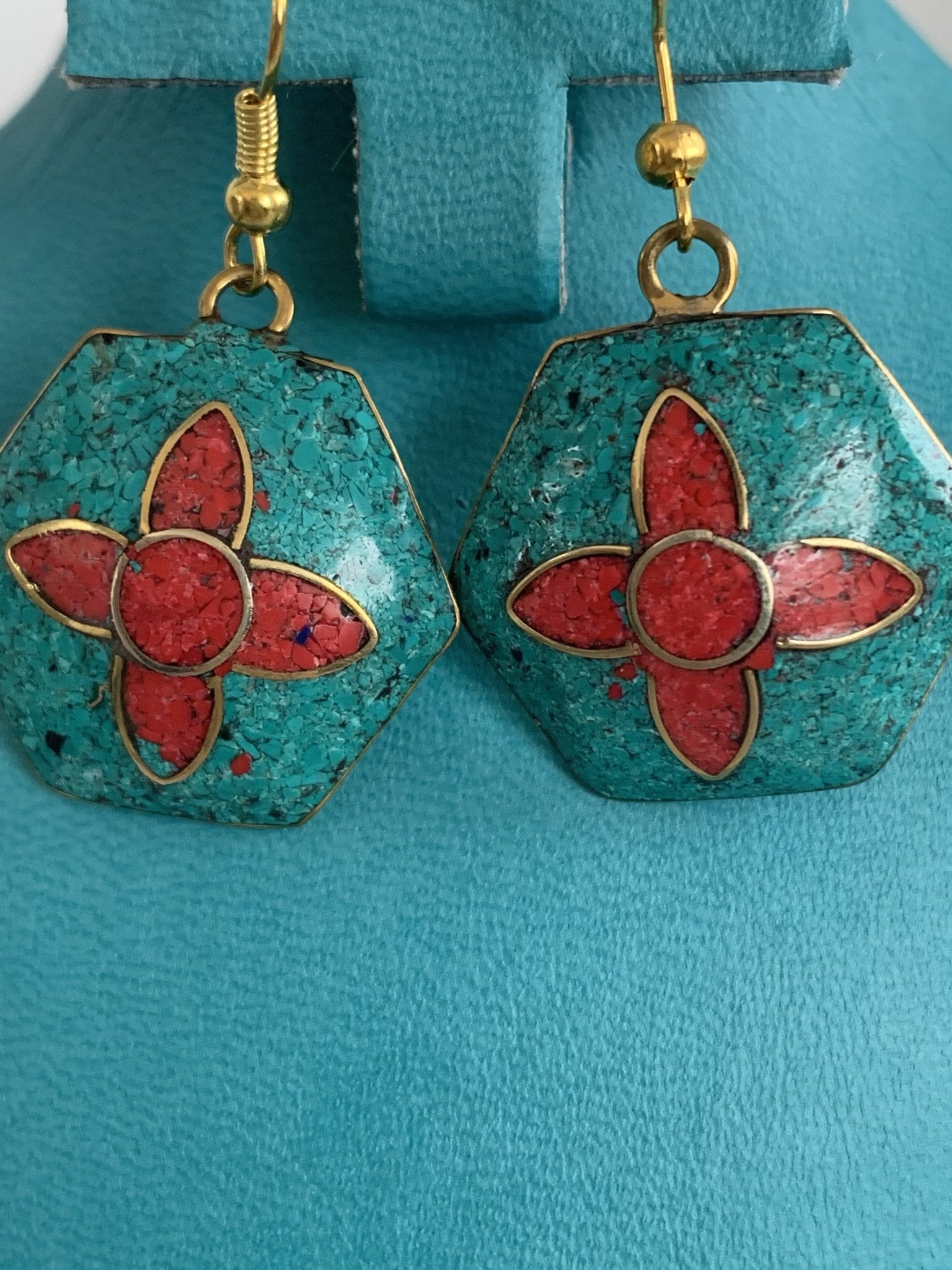 Authentic Tibetan Gemstone Earrings for Women – Handmade Boho Ethnic Jewelry – Perfect for Festivals, Weddings & Boho Fashion