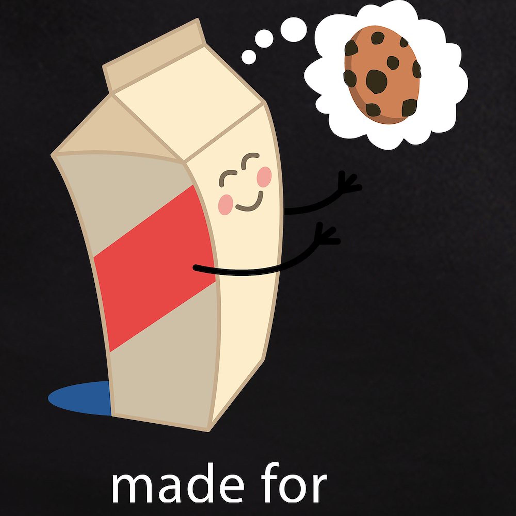 Made For Each Other Cookies And Milk Men's Dark Print Novelty Pajama Set - Comfortable Sleepwear for Relaxing at Home & Cozy Nights