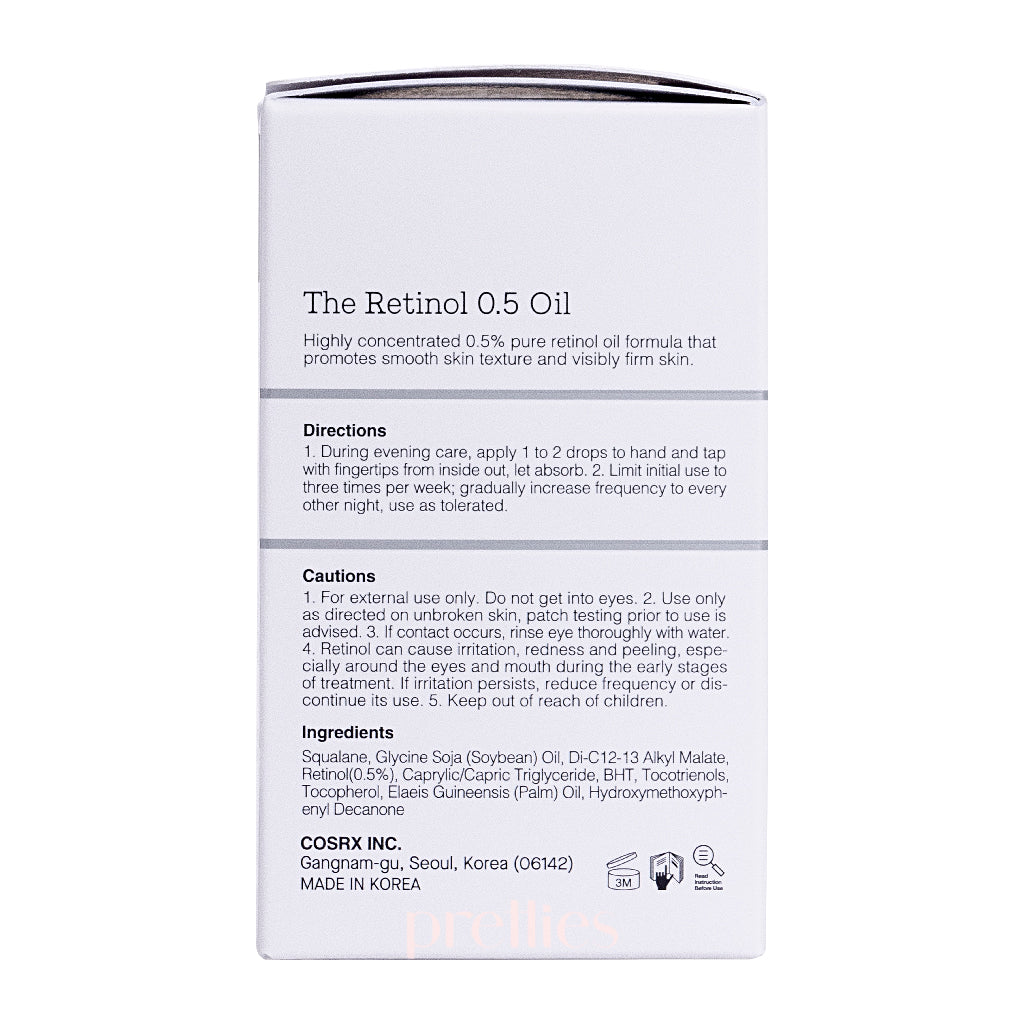 COSRX The Retinol 0.5 Facial Oil 20ml - Anti-Aging Face Serum for Wrinkles & Fine Lines - Night Repair Treatment for Dry & Sensitive Skin - Perfect for Nighttime Skincare Routine