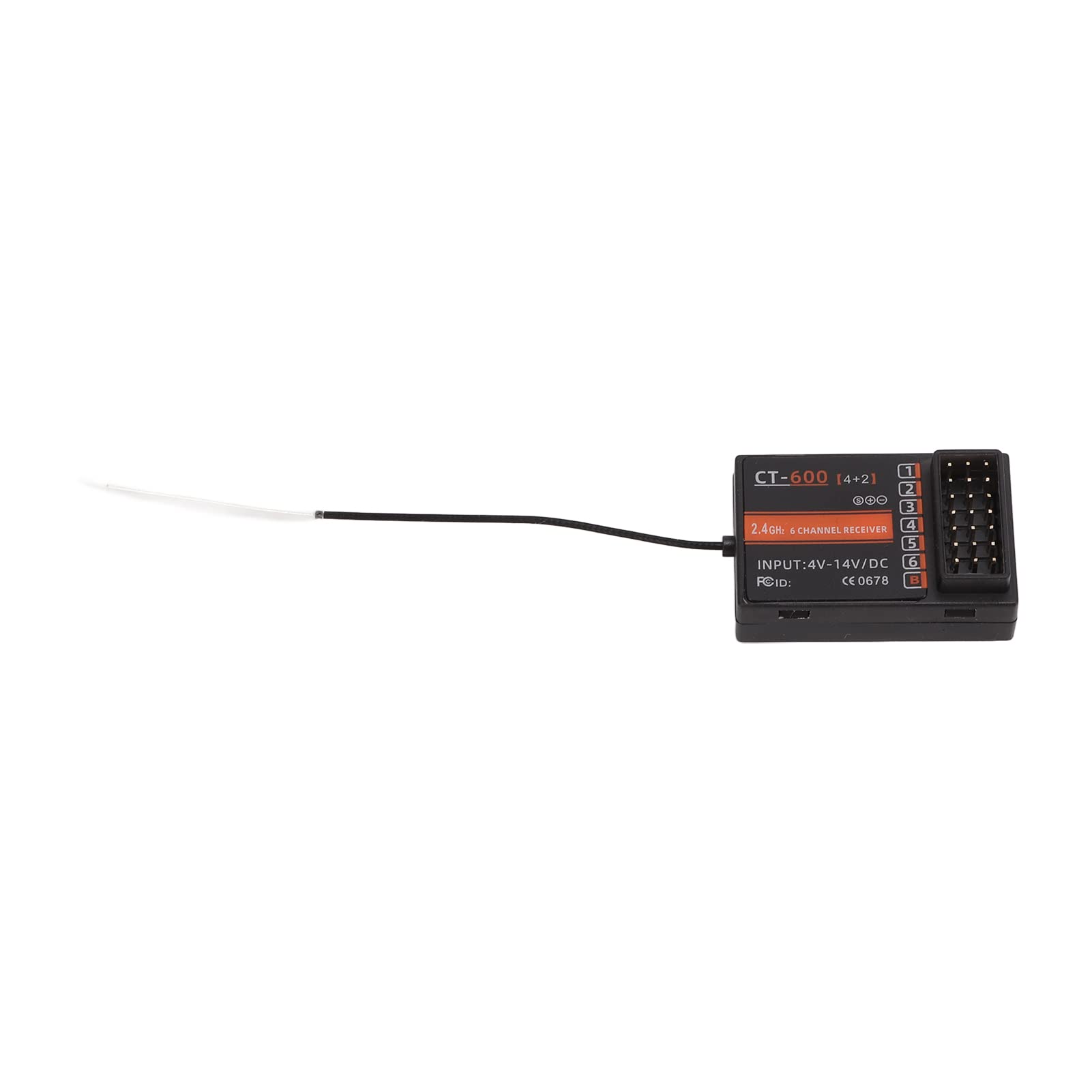 Dilwe 6CH RC Receiver CT-600, 2.4GHz 3ms Response Time, 4V-14V DC for RC Cars, Boats, Drones - Perfect for Racing, Off-Roading & Remote Control Hobbies