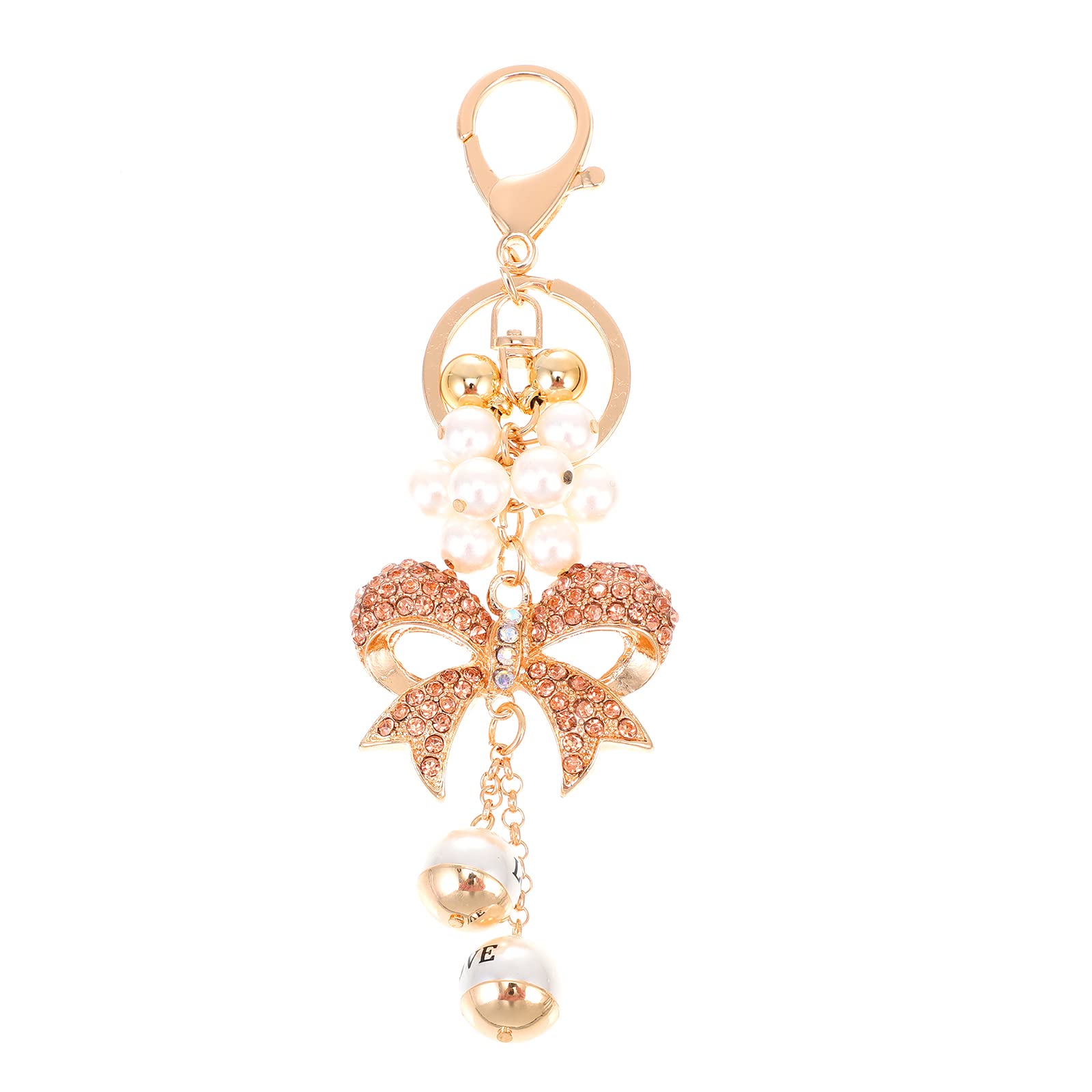 Trendy Bowknot Pearl Rhinestone Keychain - Elegant Key Ring for Women, Bag Charm & Purse Accessory | Perfect Gift for Birthdays, Christmas & Daily Use